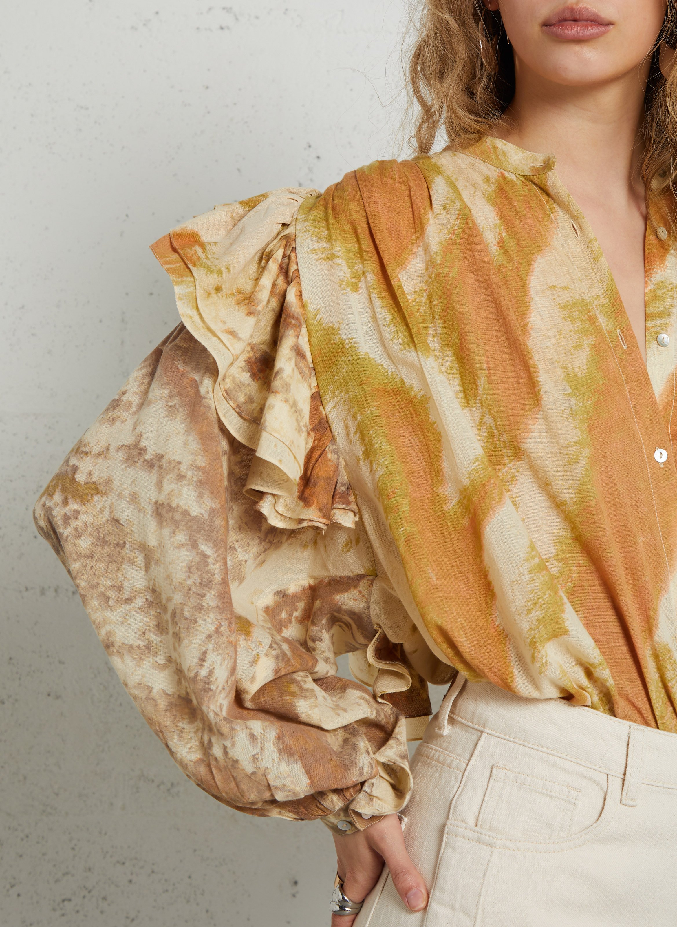 Oversized overhemd van katoen met klassieke kraag MES DEMOISELLES Veelkleurig