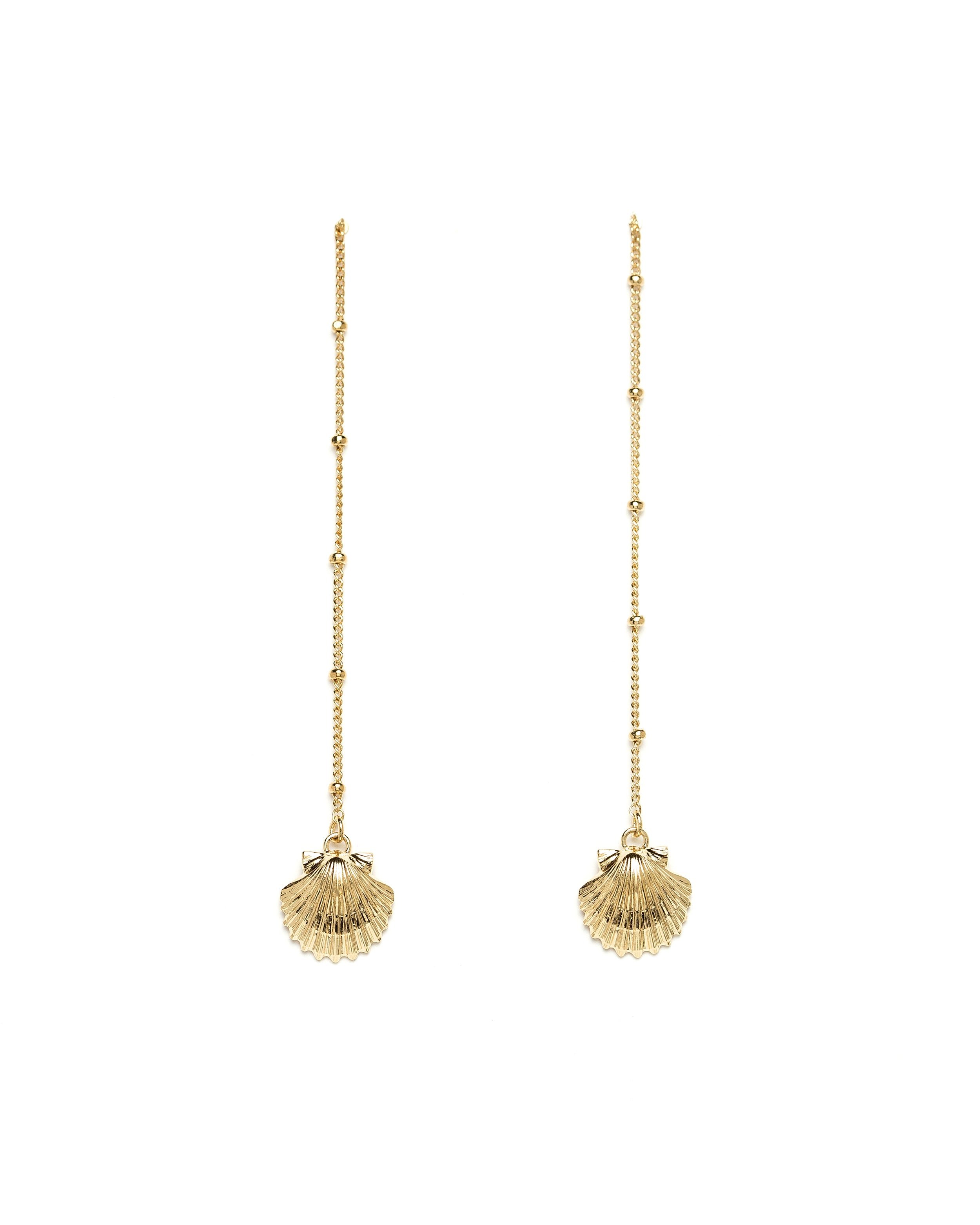 Silver-plated seashell drop earrings MONSIEUR SIMONE Golden