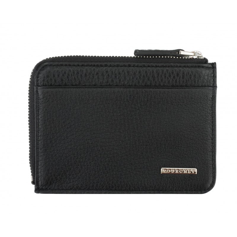 - 100% leather, - 6 cardholder slots, - 1 central compartment, - Size: L10 x H7 cm. POURCHET Black