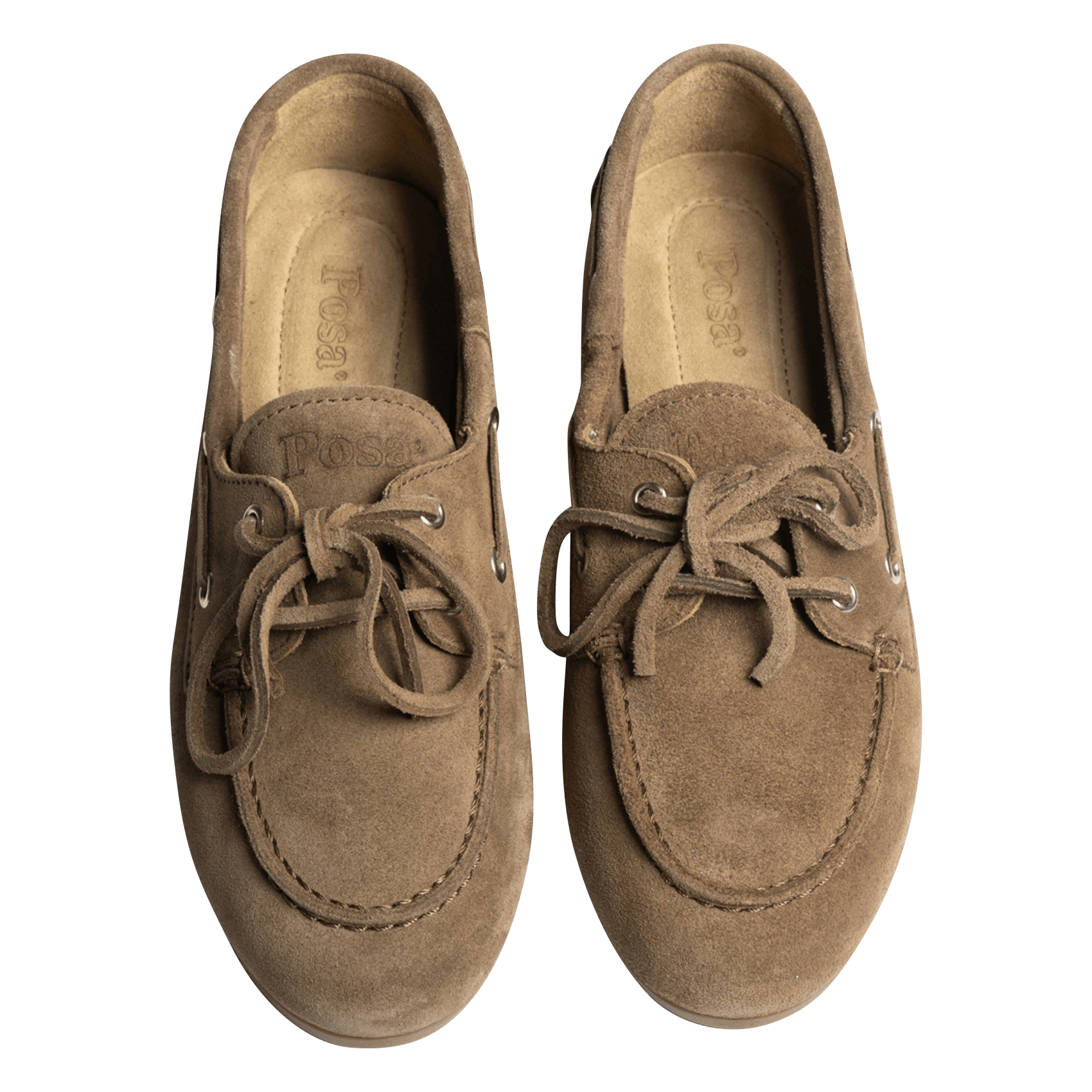 Leather boat shoes POSA Brown
