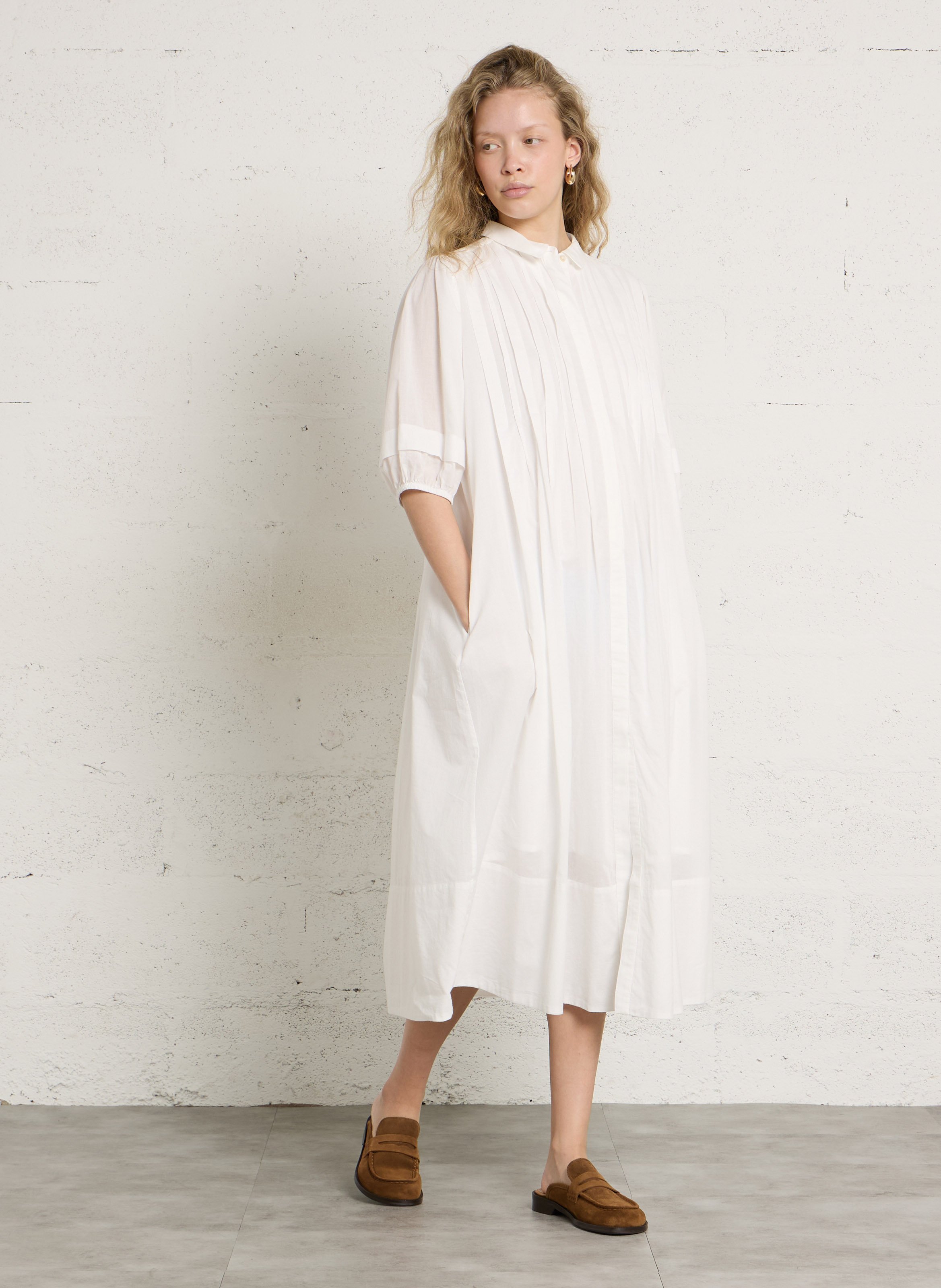 Long loose-fit organic cotton dress LEON & HARPER