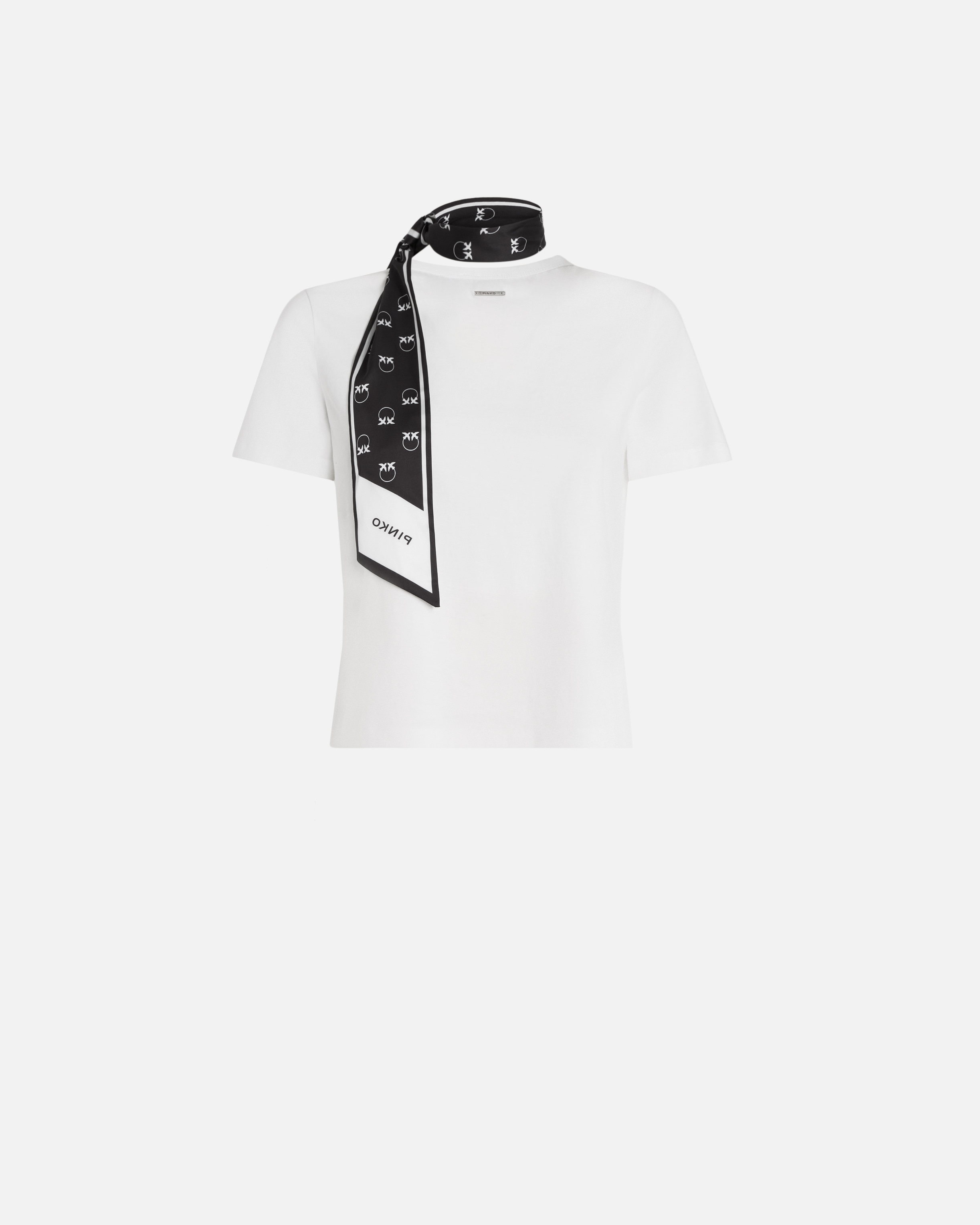 T-shirt with Love Birds Logo Scarf PINKO Stripes