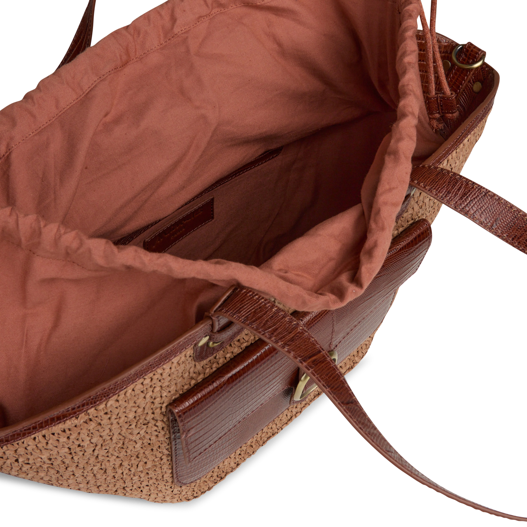 Bolso shopper de rafia MAISON 123 Marron