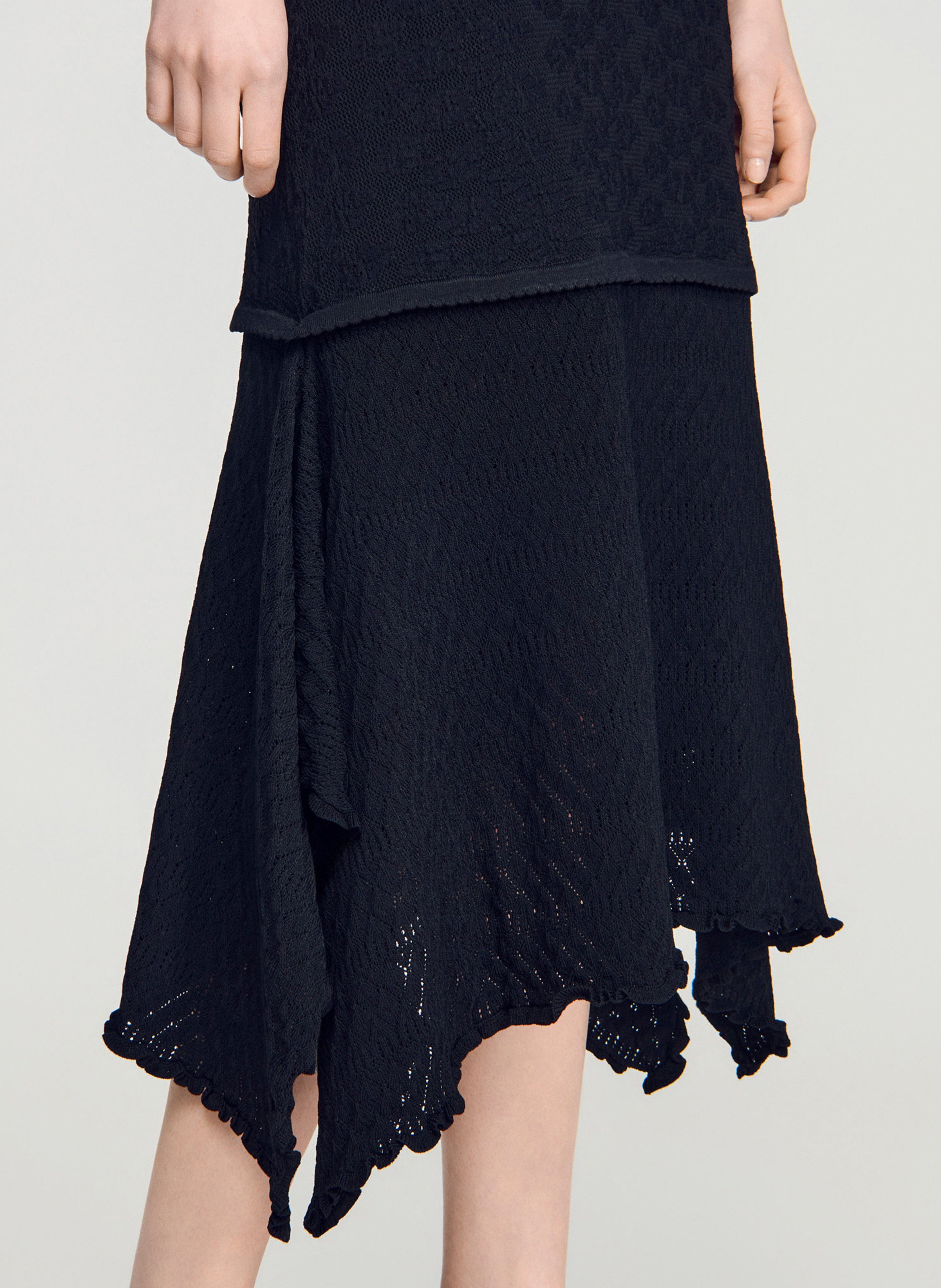 Robe midi évasée SANDRO Noir