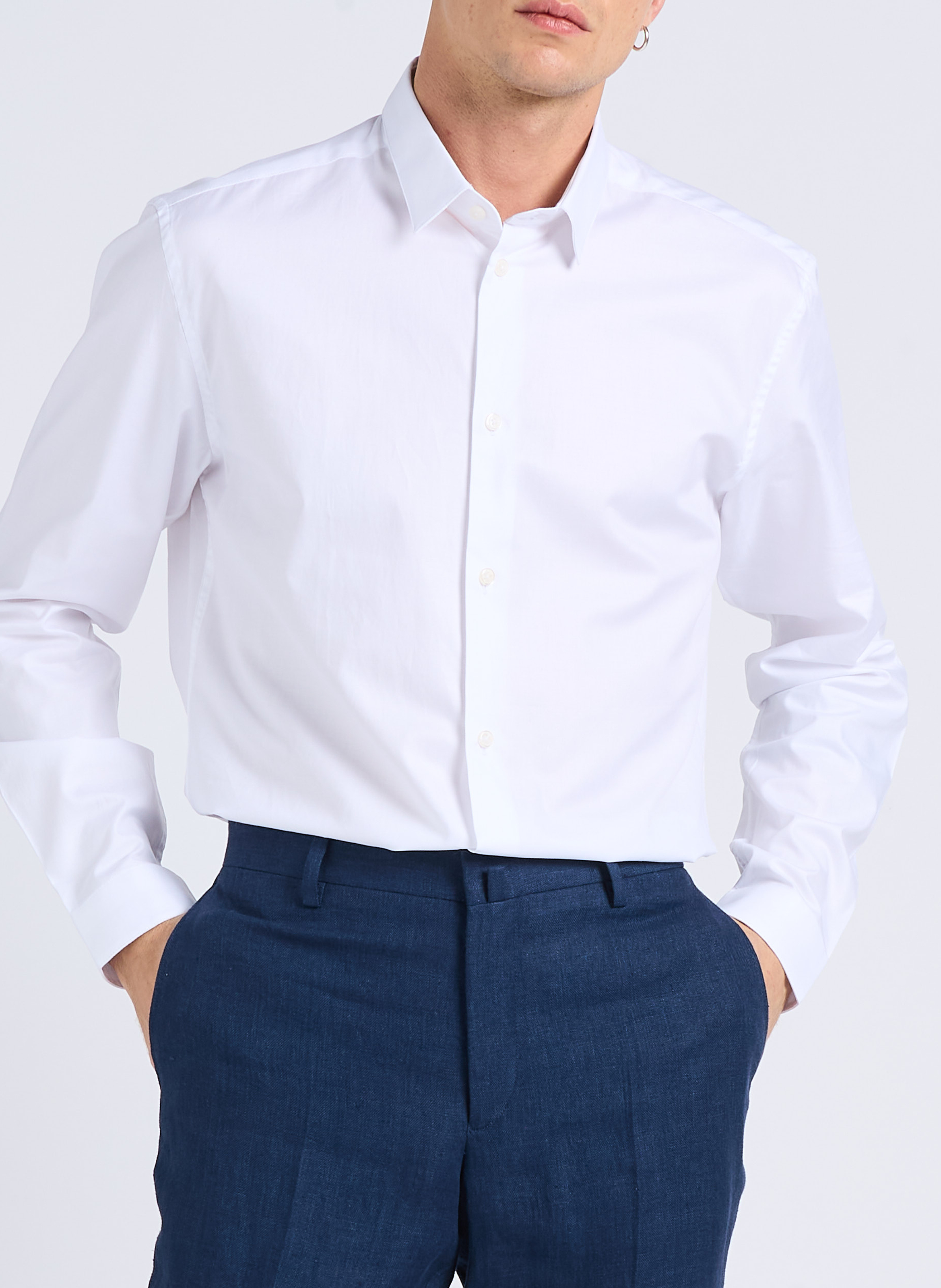 Baumwollhemd mit klassischem Kragen, Slim Fit AU PRINTEMPS PARIS