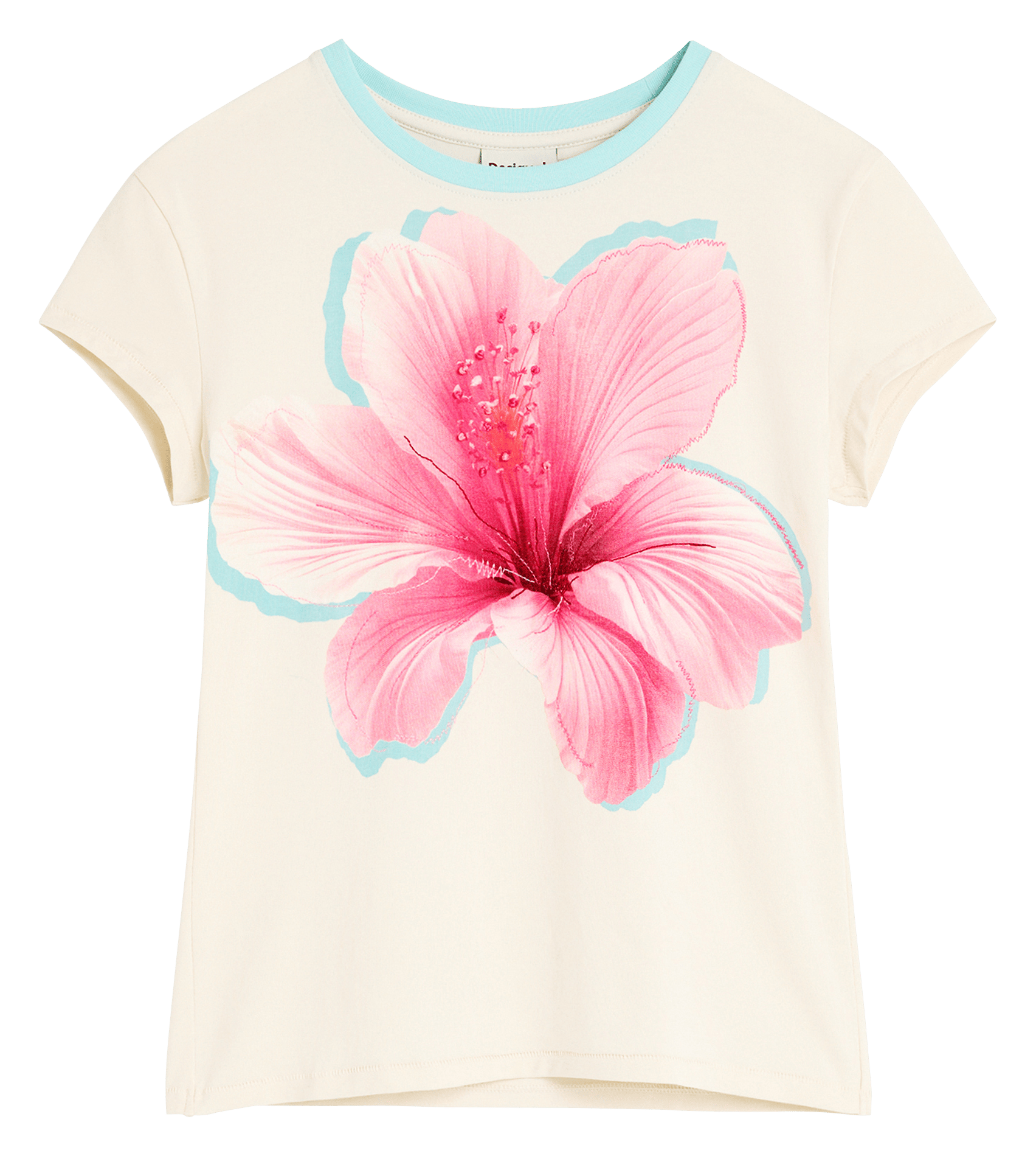 Tee-shirt col rond imprimé DESIGUAL Blanc