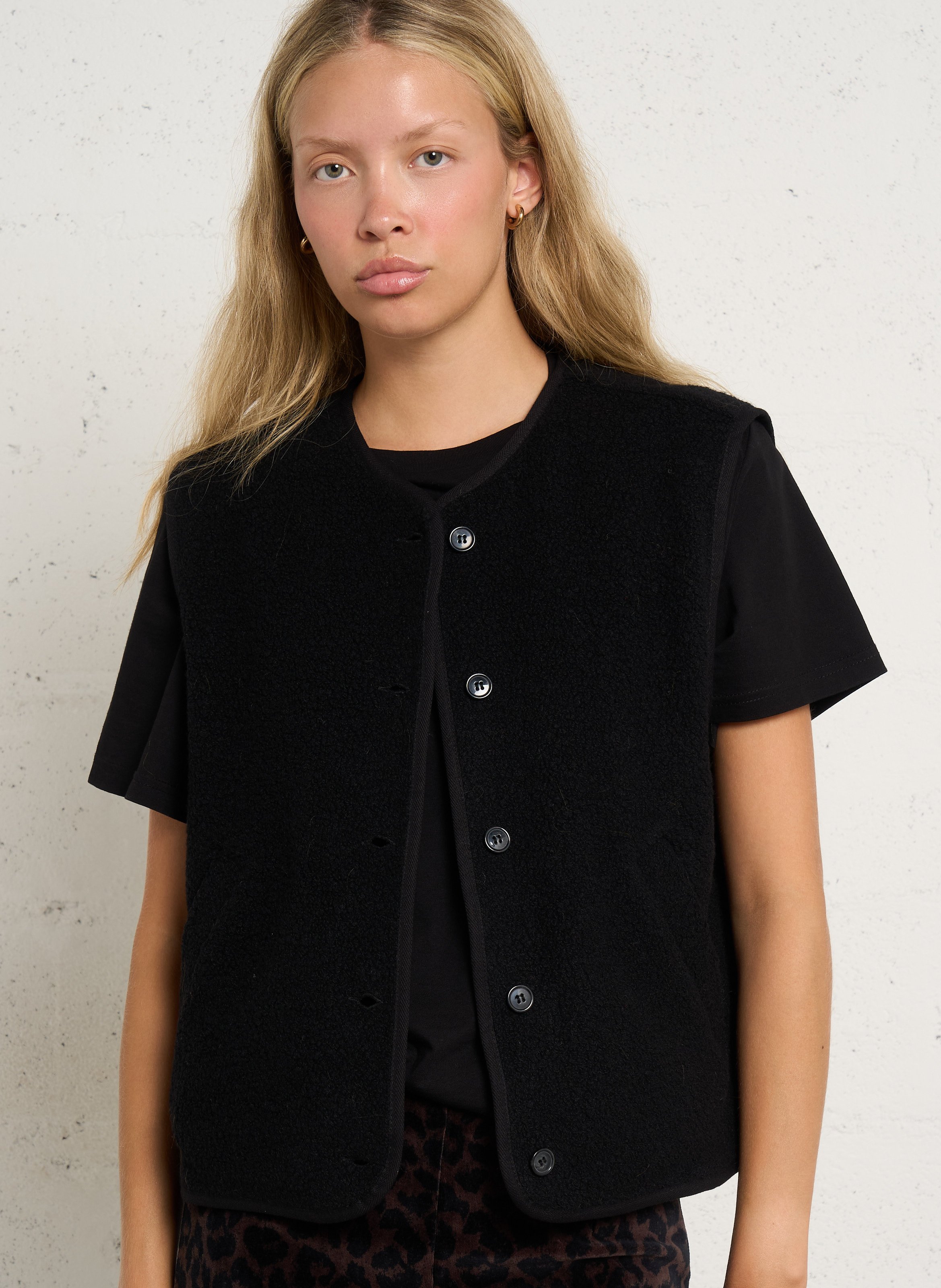Oversized wool-blend jacket  DES PETITS HAUTS Black