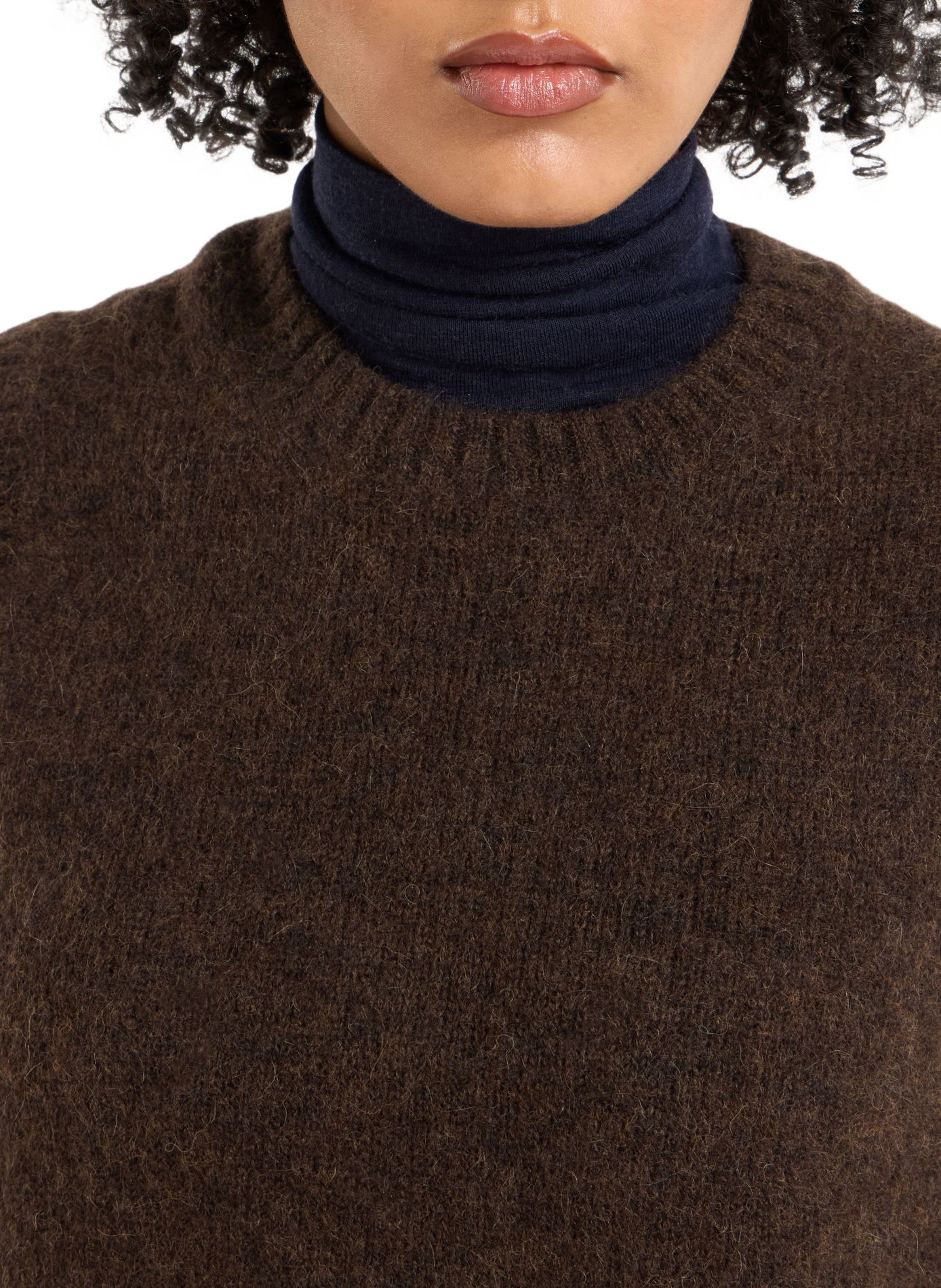 Sleeveless alpaca blend knit sweater SAISON 1865 Brown