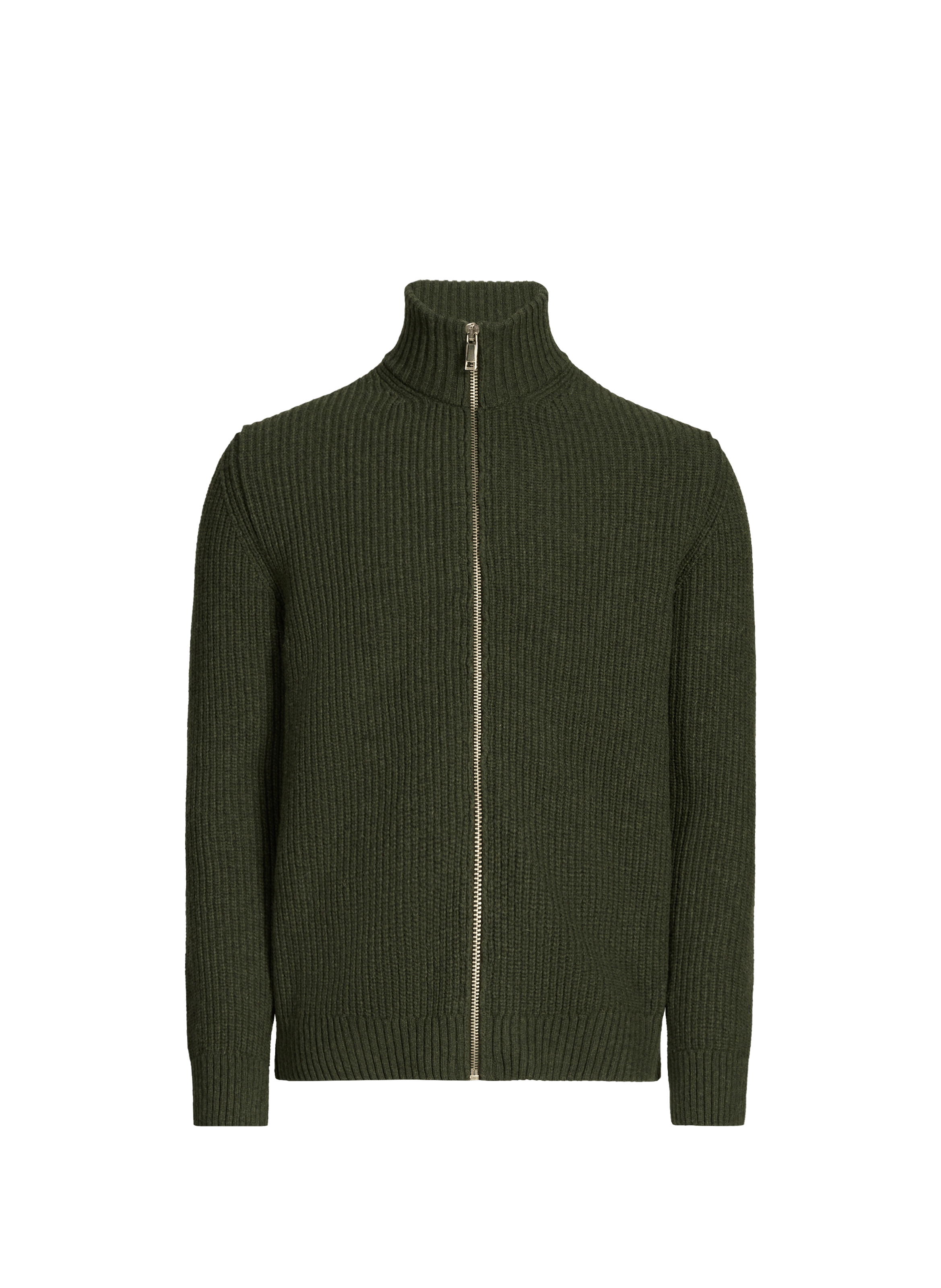 Wool blend high-neck gefil knit cardigan. AU PRINTEMPS PARIS