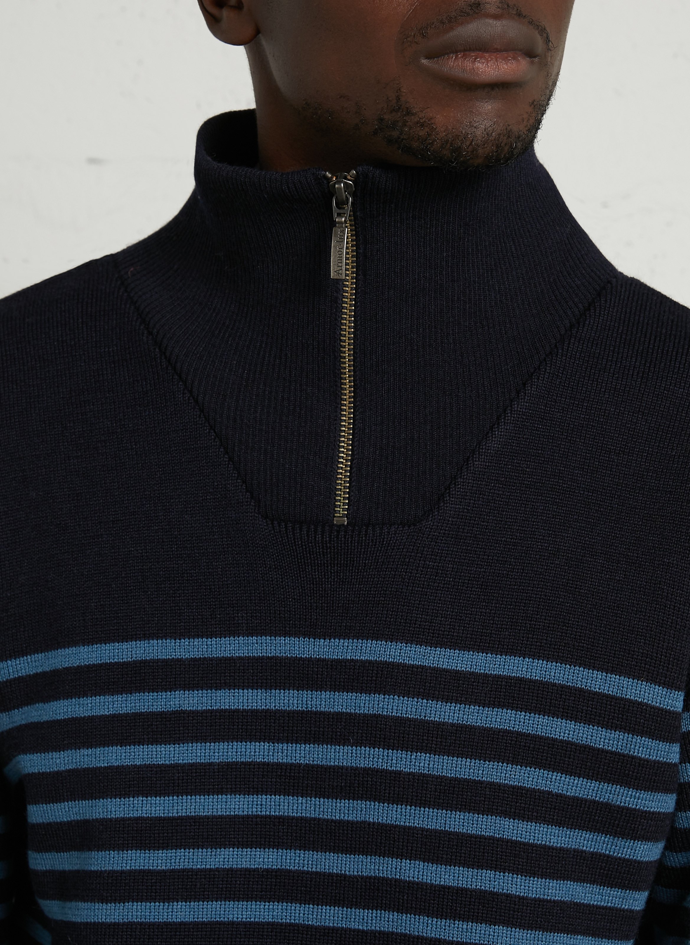 Matrosenshirt aus Wolle mit Troyer-Kragen, Slim Fit ARMOR LUX Blau