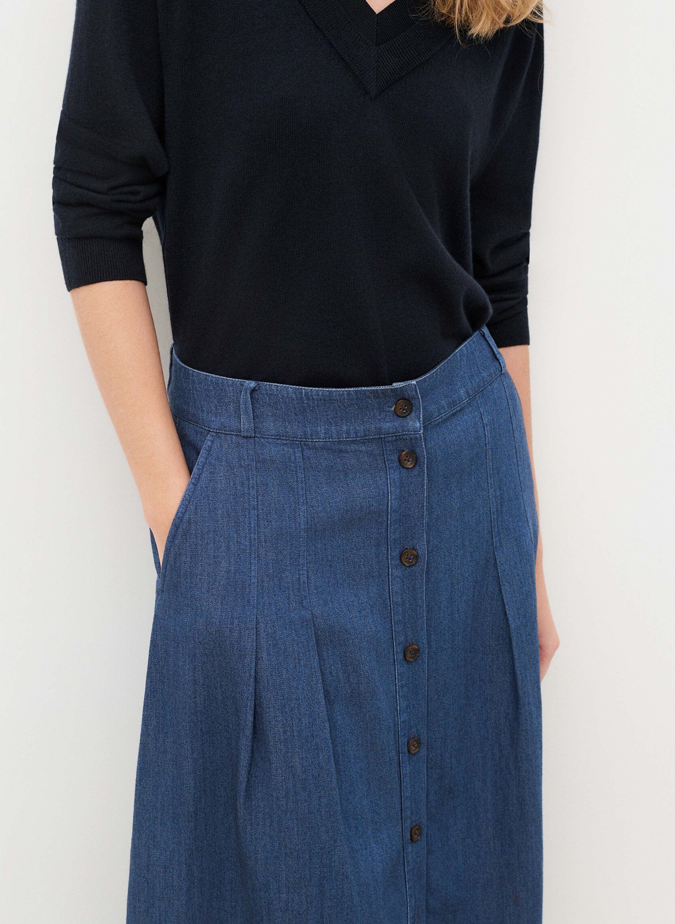 Ausgestellter Maxirock CAROLL Blau