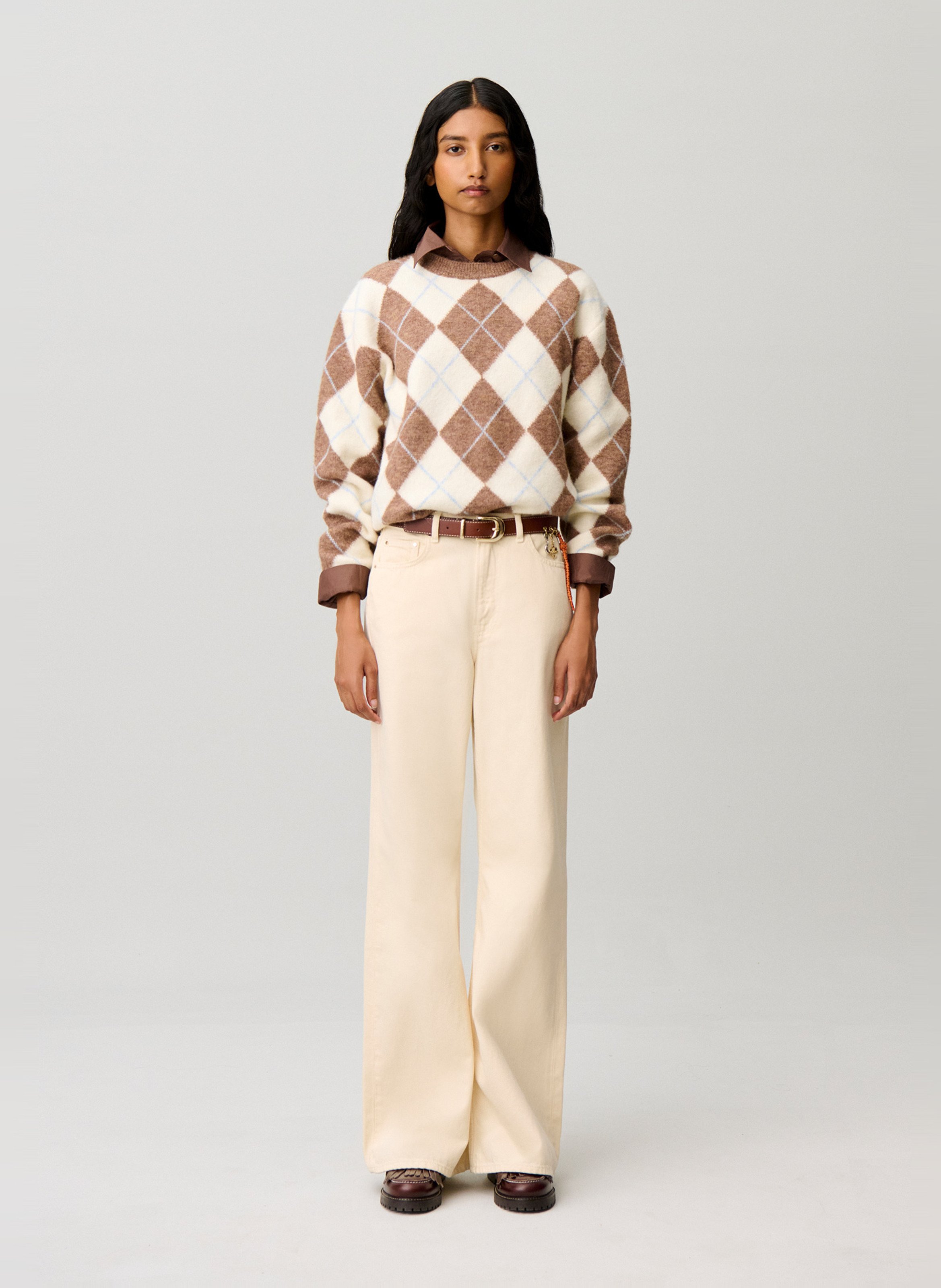 Pull droit à carreaux en laine mélangée CLAUDIE PIERLOT Multicolore