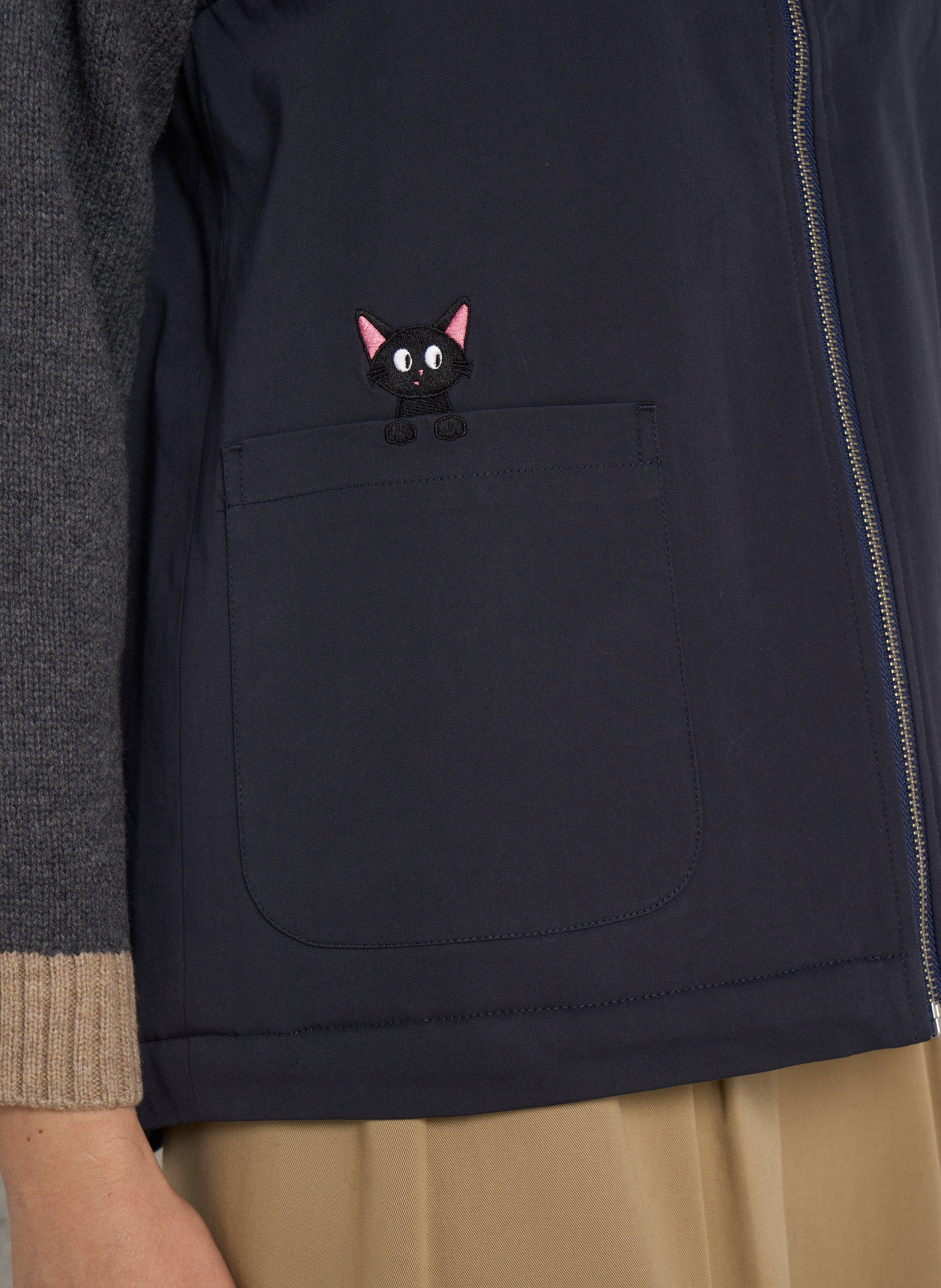 Round-neck cotton-blend jacket FLOTTE Blue
