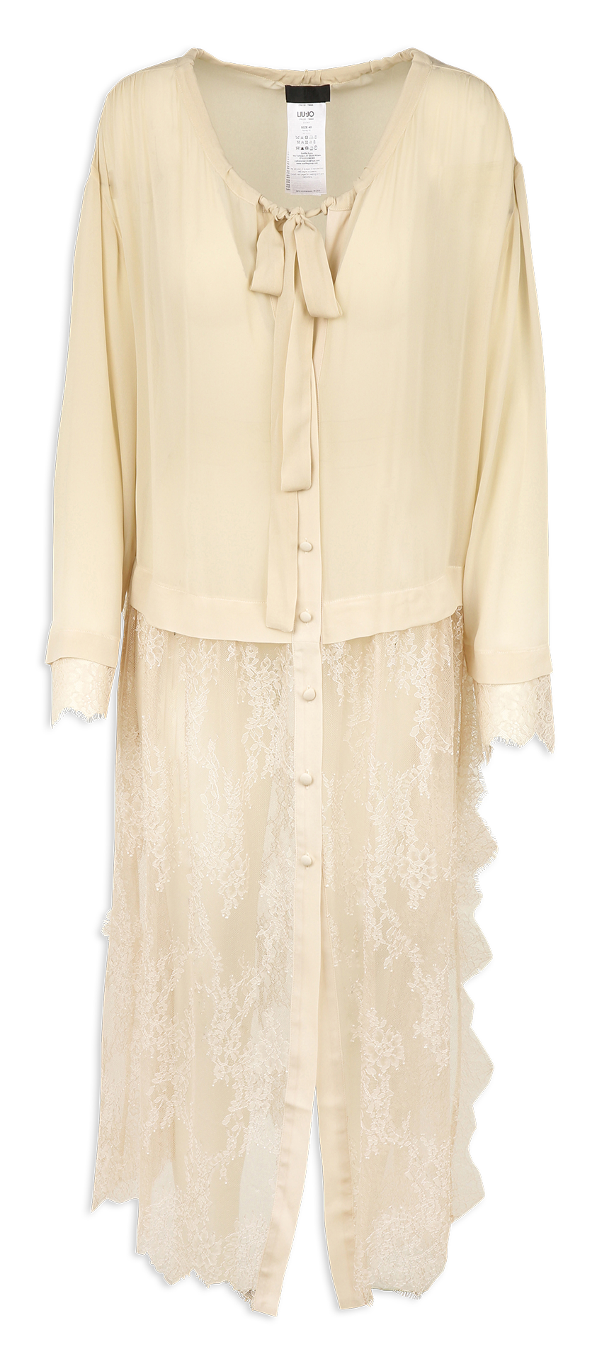 Lange, wijde jurk met kant LIU JO Beige