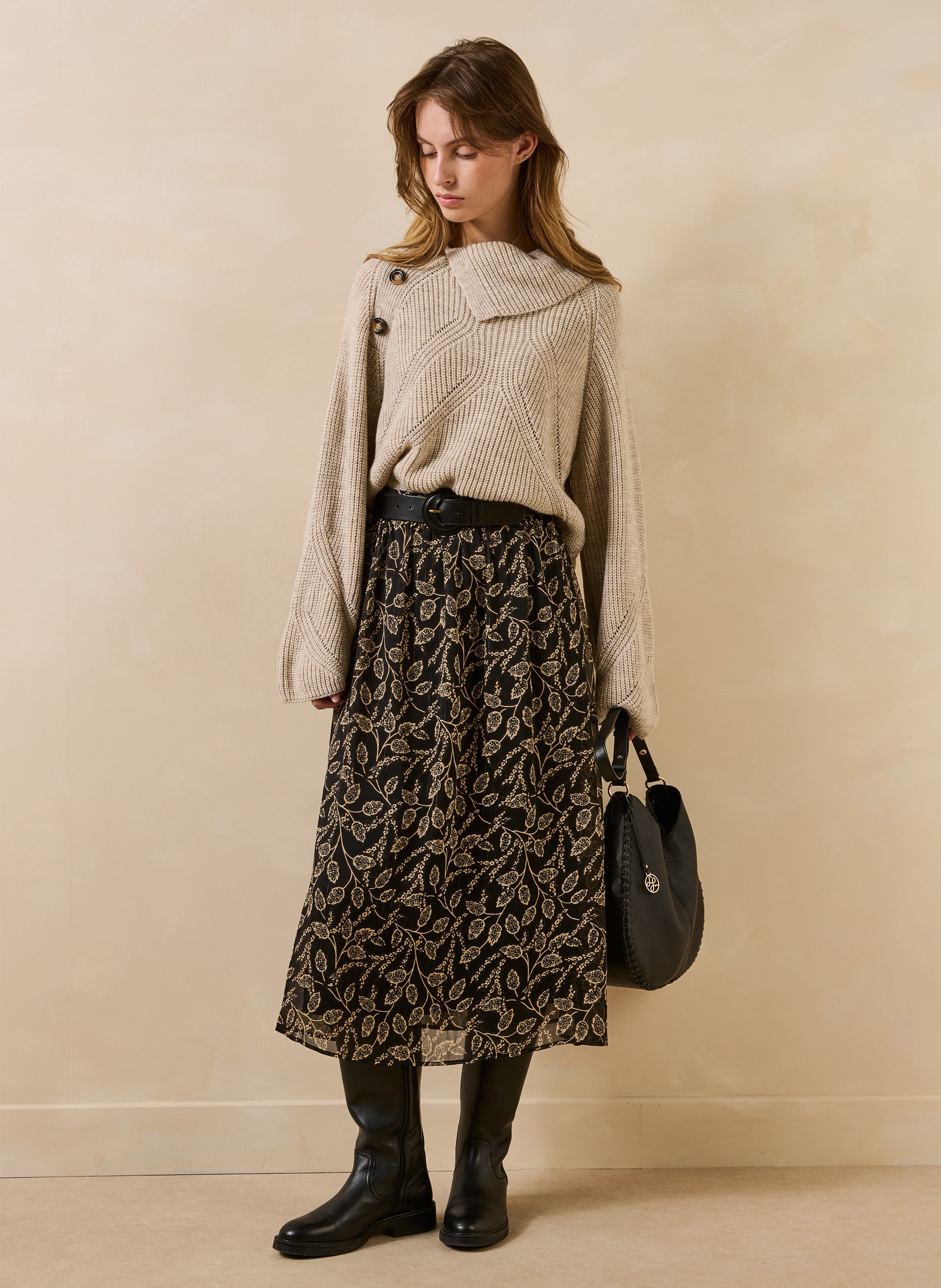 Long flared skirt LA FEE MARABOUTEE Black