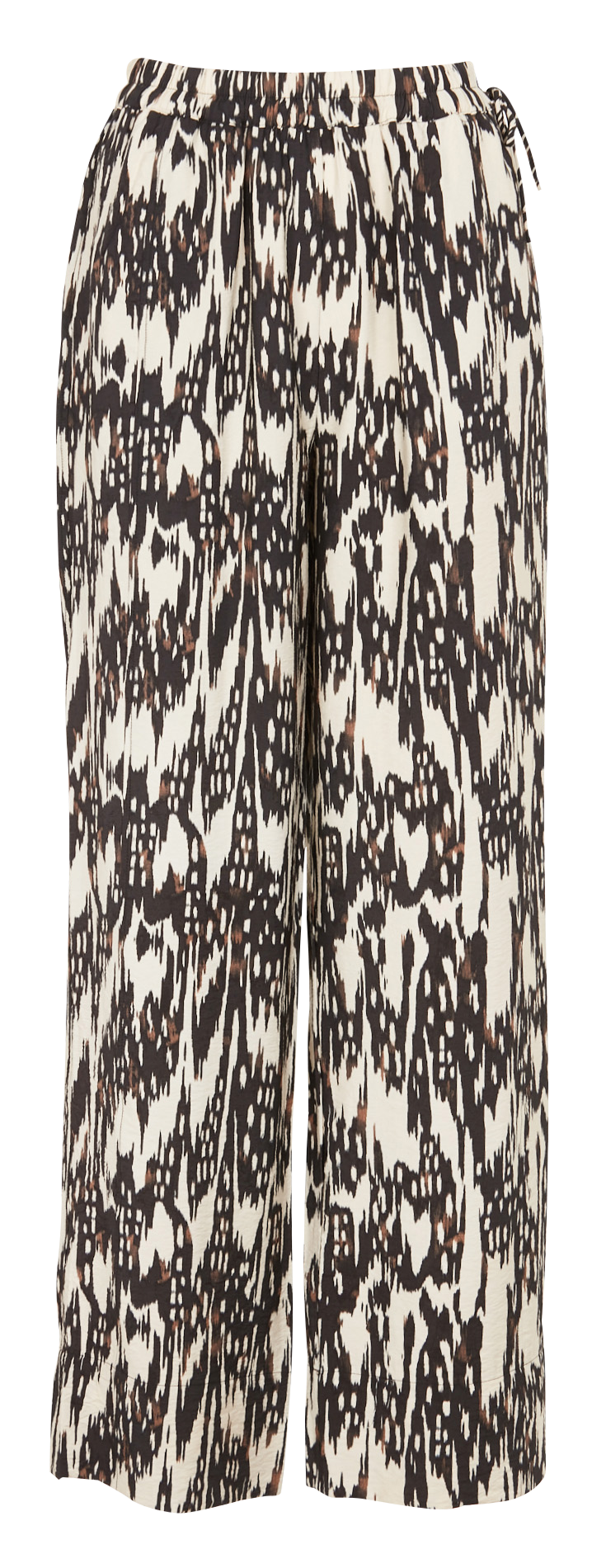 Printed wide-leg pants OBJECT Beige