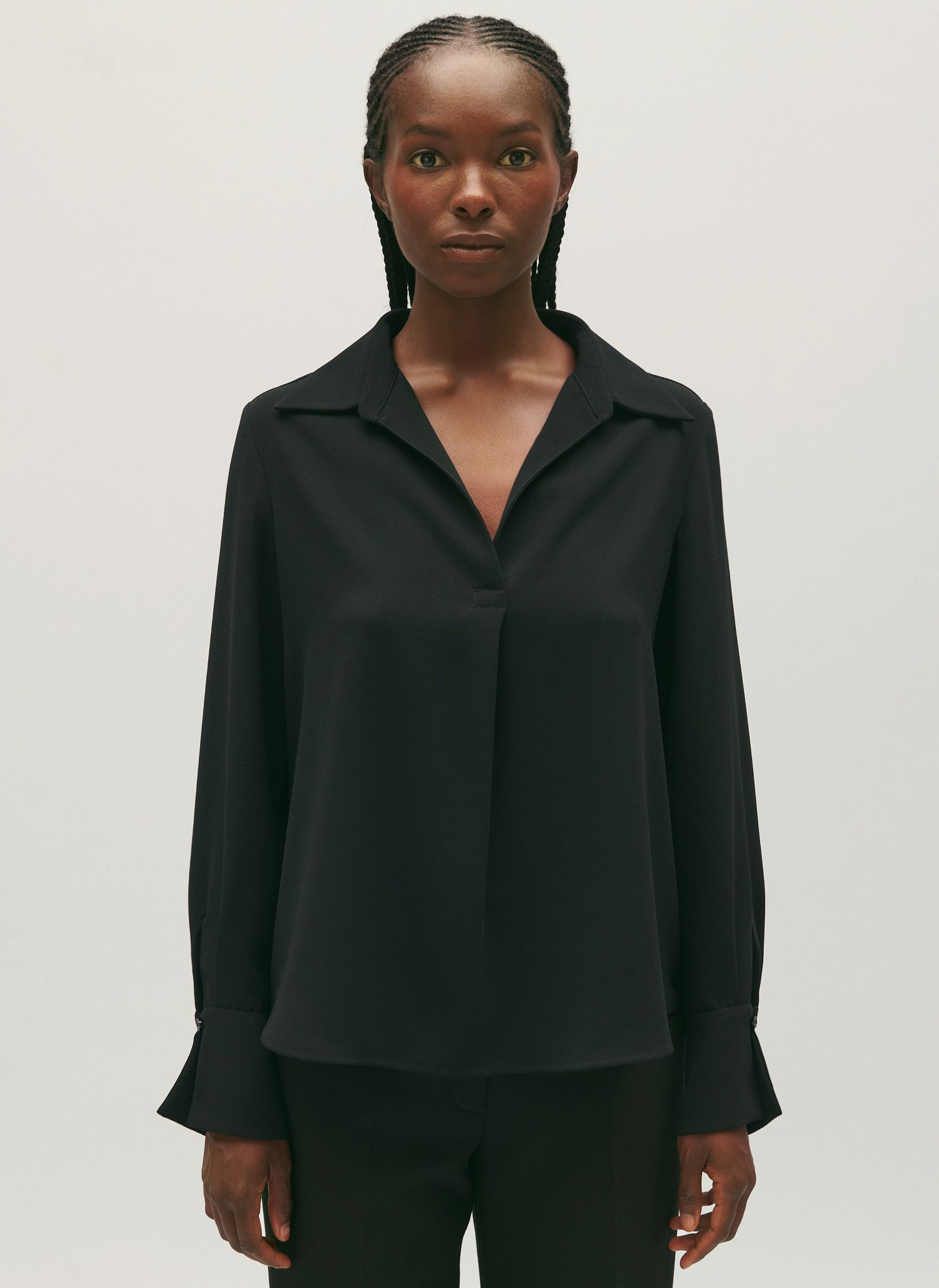 Fluid Open beck Blouse With Flaps Noir Claudie Pierlot Women