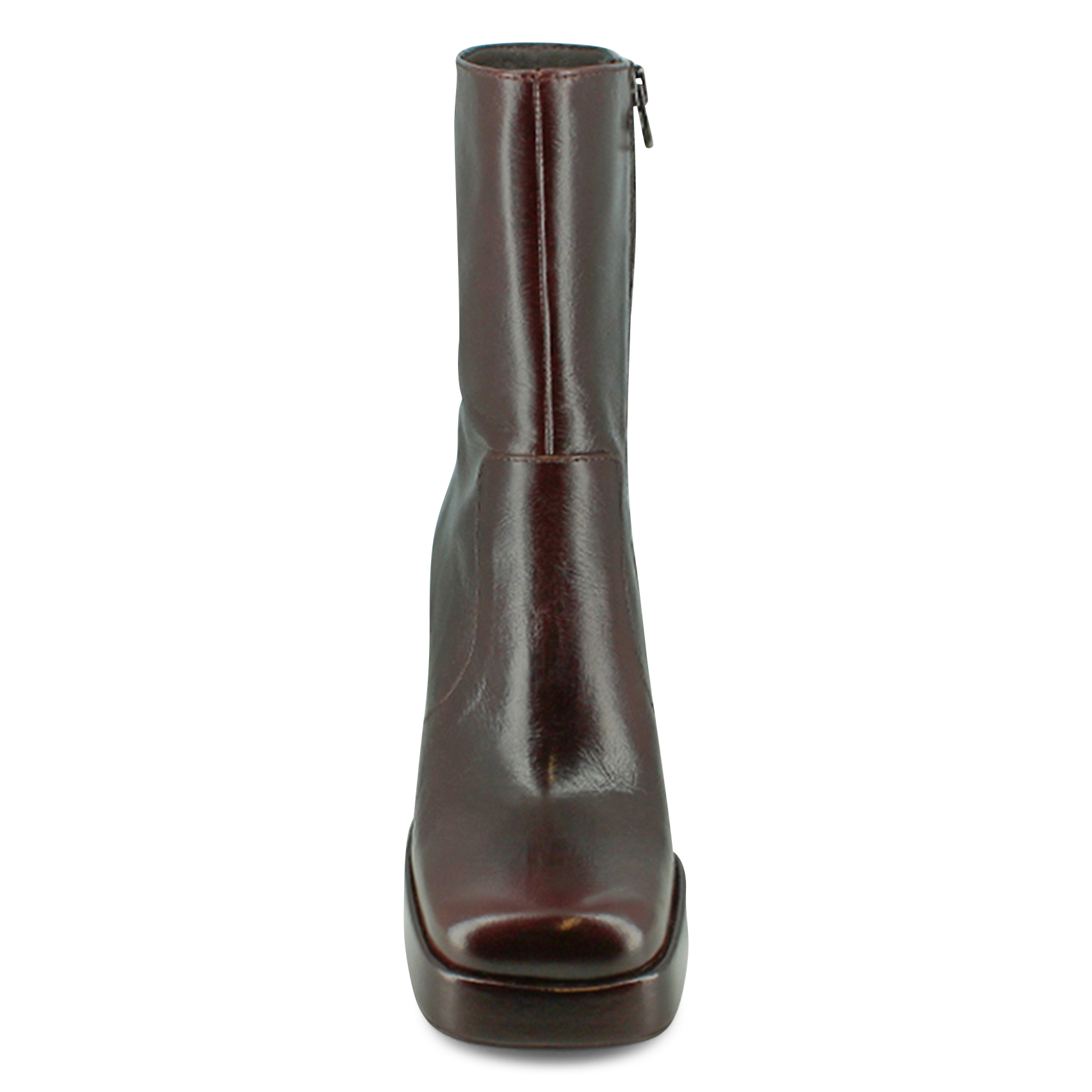 - 100% leather, - Round toes, - Inner zip fastening, - Heel height: 9 cm. JONAK Brown