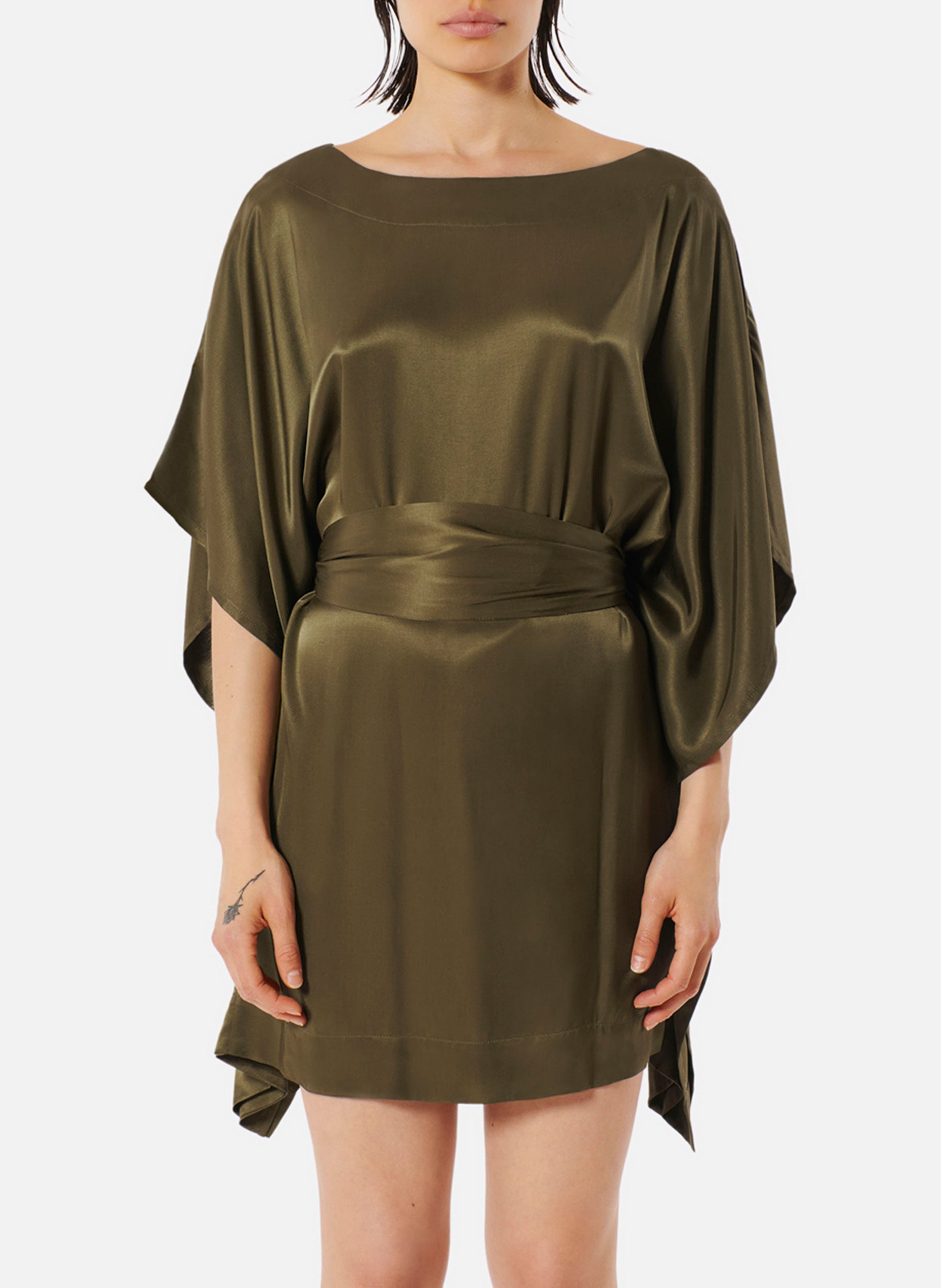 Short boat-neck dress KARMA KOMA Brown