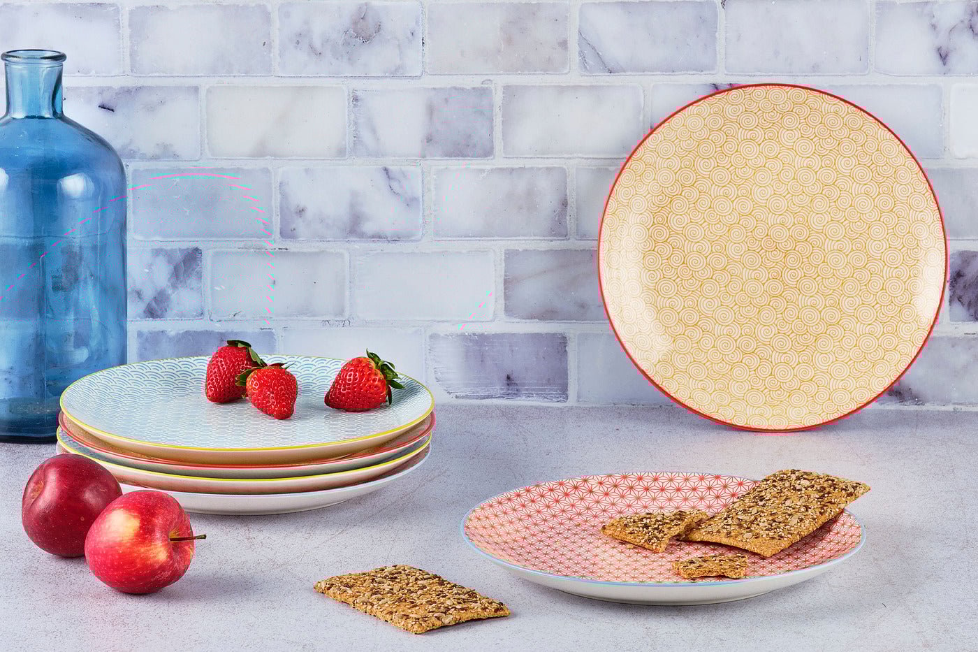 Assiette pattern ø26cm - 6 pièces - color Bleu