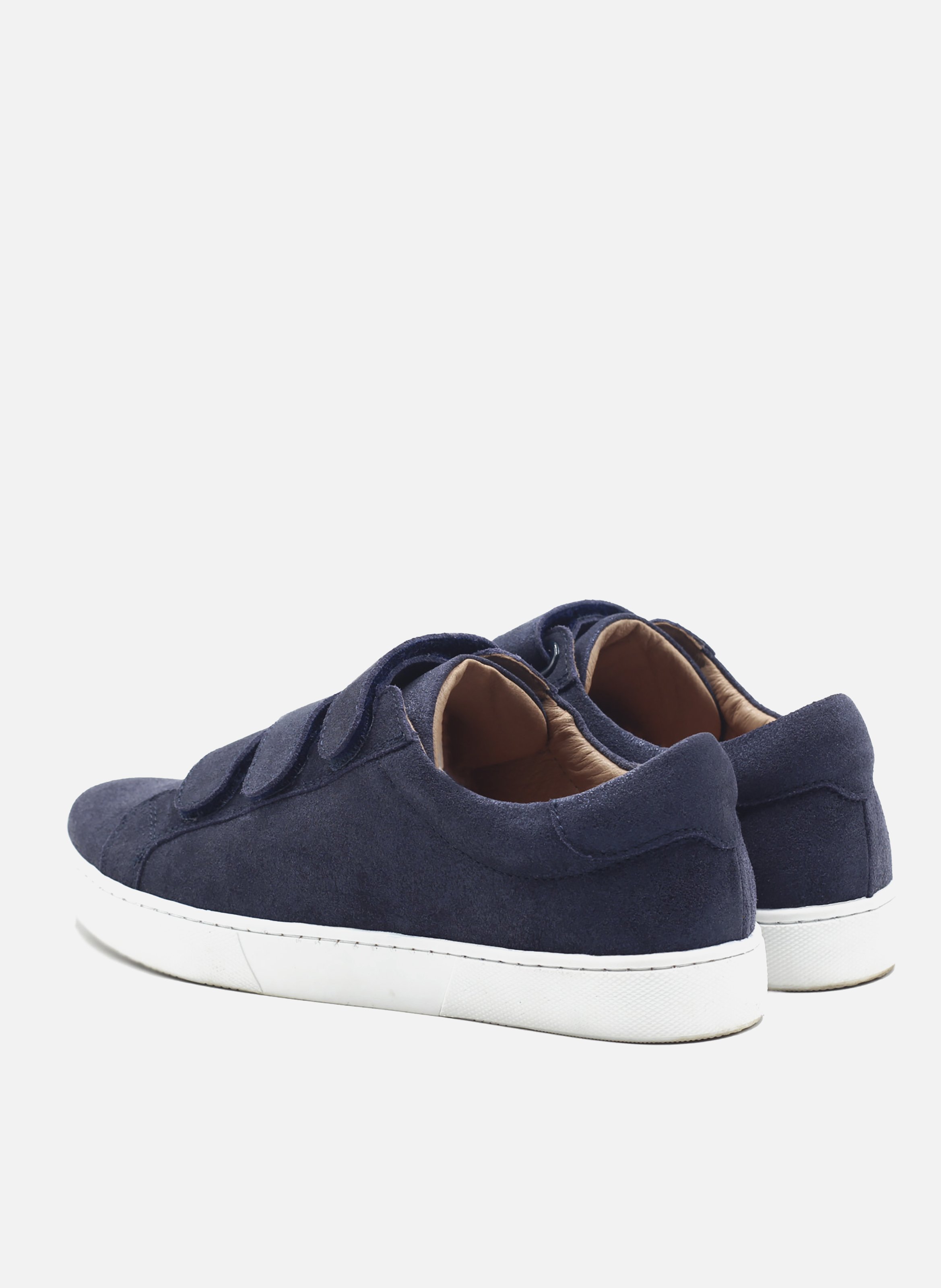 Metallic leather Velcro trainers JULES & JENN Blue