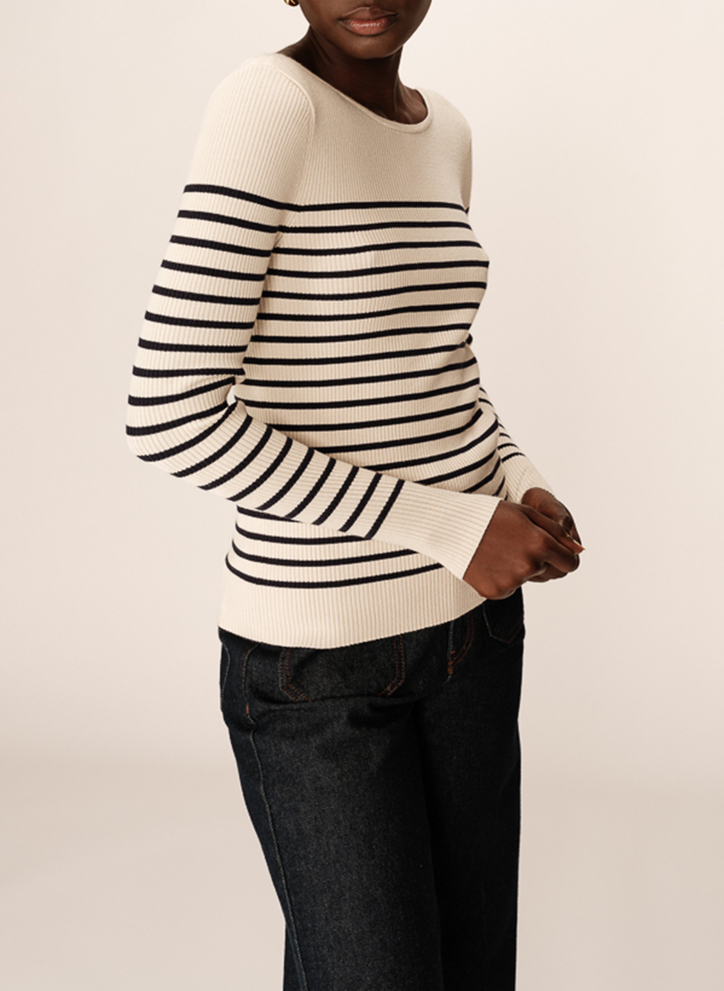 Straight striped knit sweater GRACE ET MILA