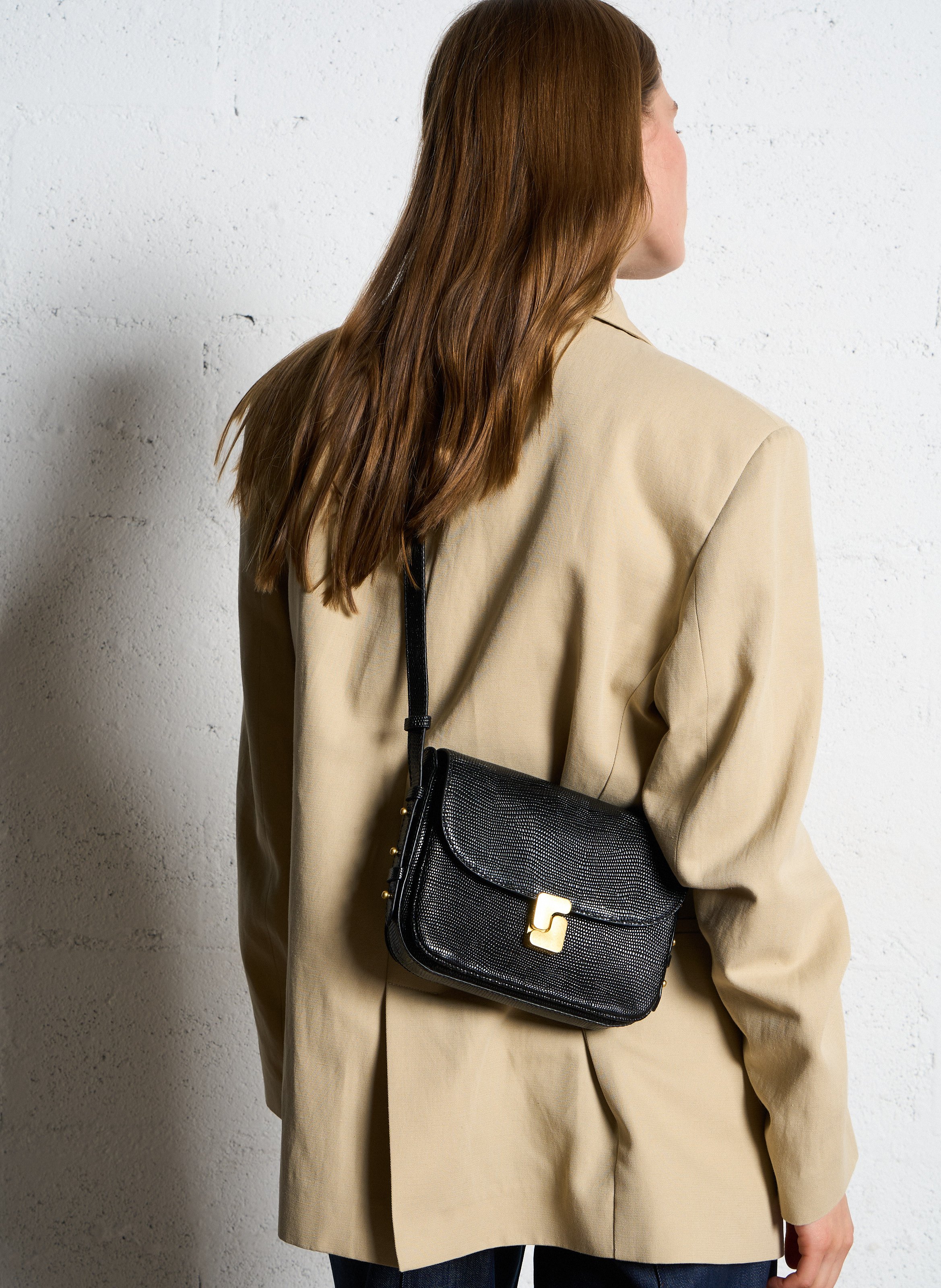 Leather shoulder bag SOEUR Black