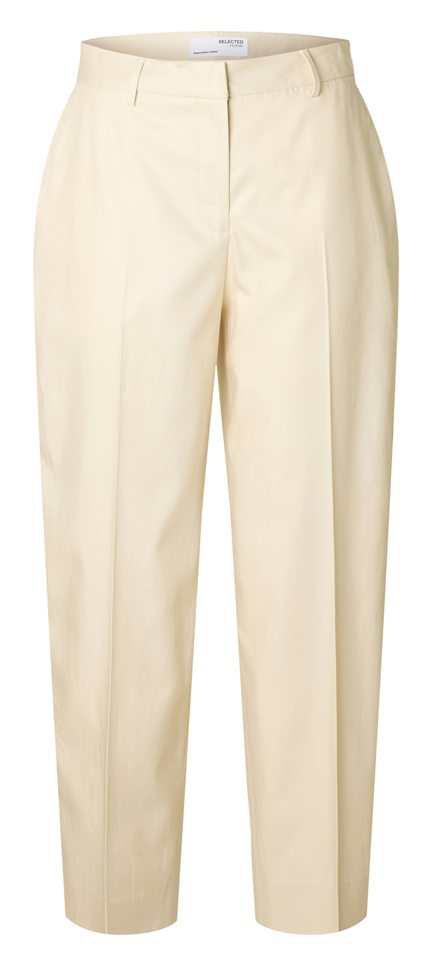 Pantalon large en coton bio mélangé SELECTED Beige