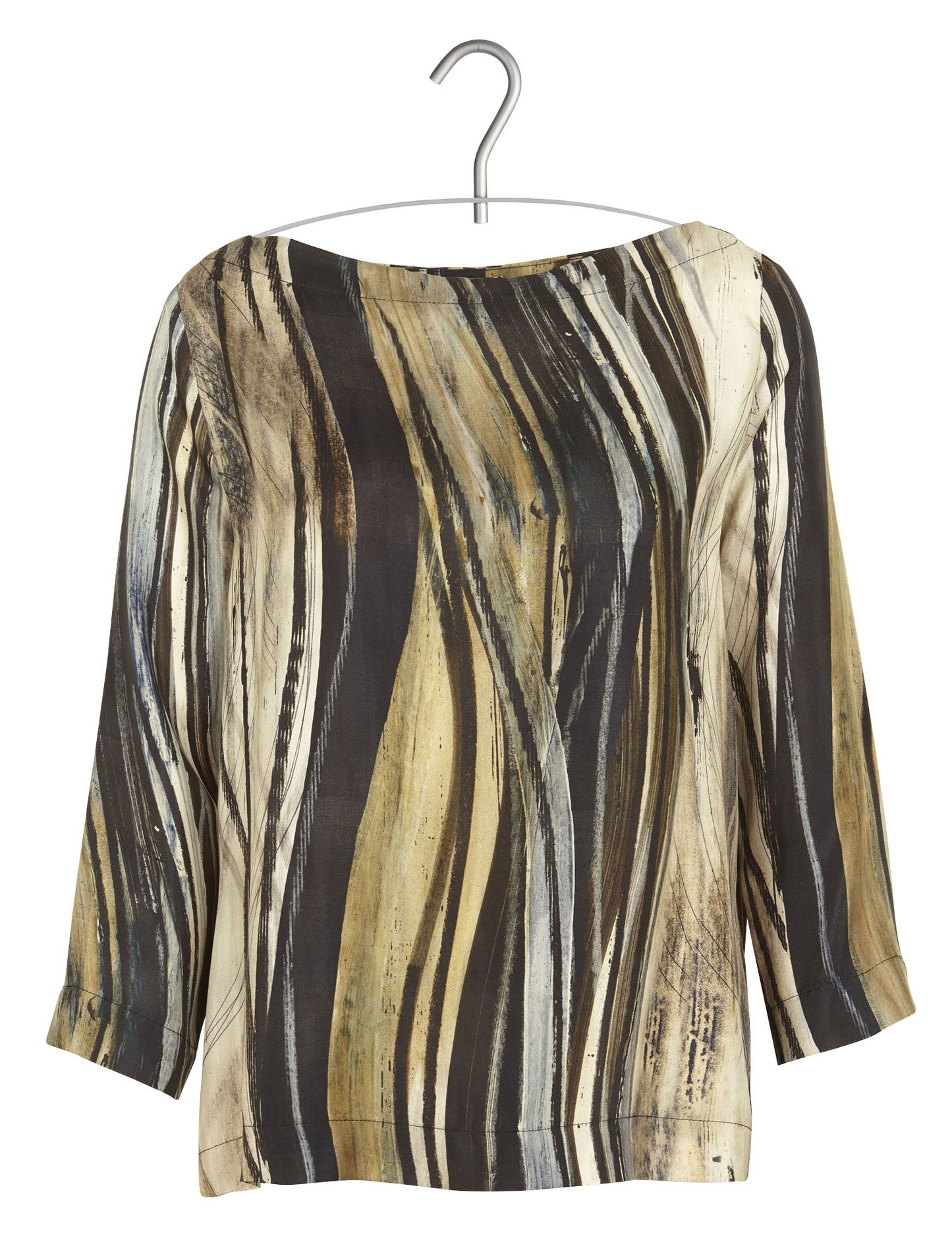 Anna printed silk top MOMONI Green