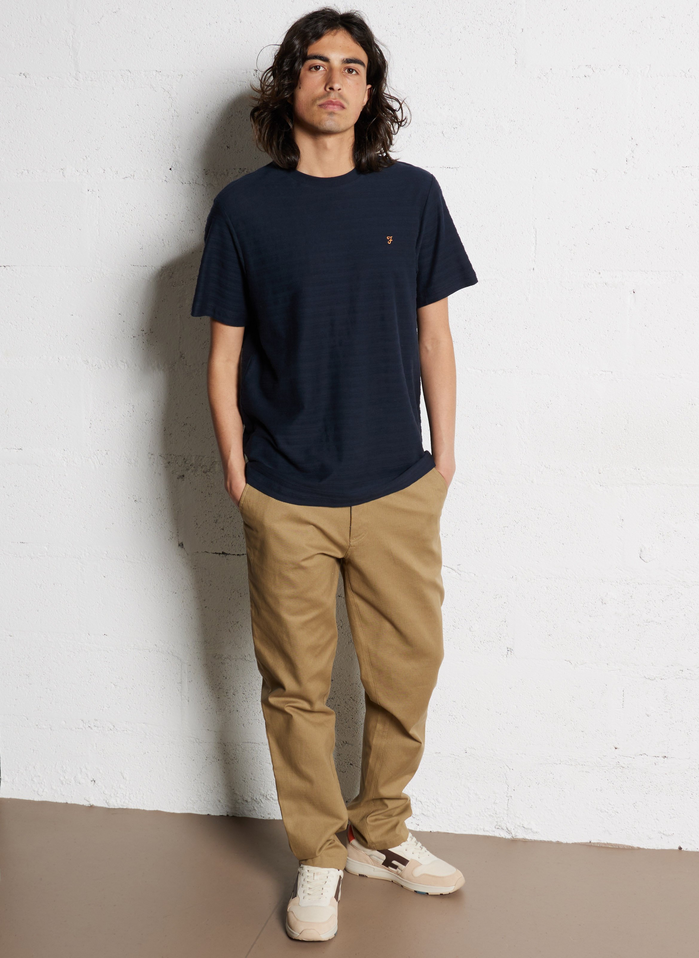 Straight-cut organic cotton T-shirt FARAH Blue