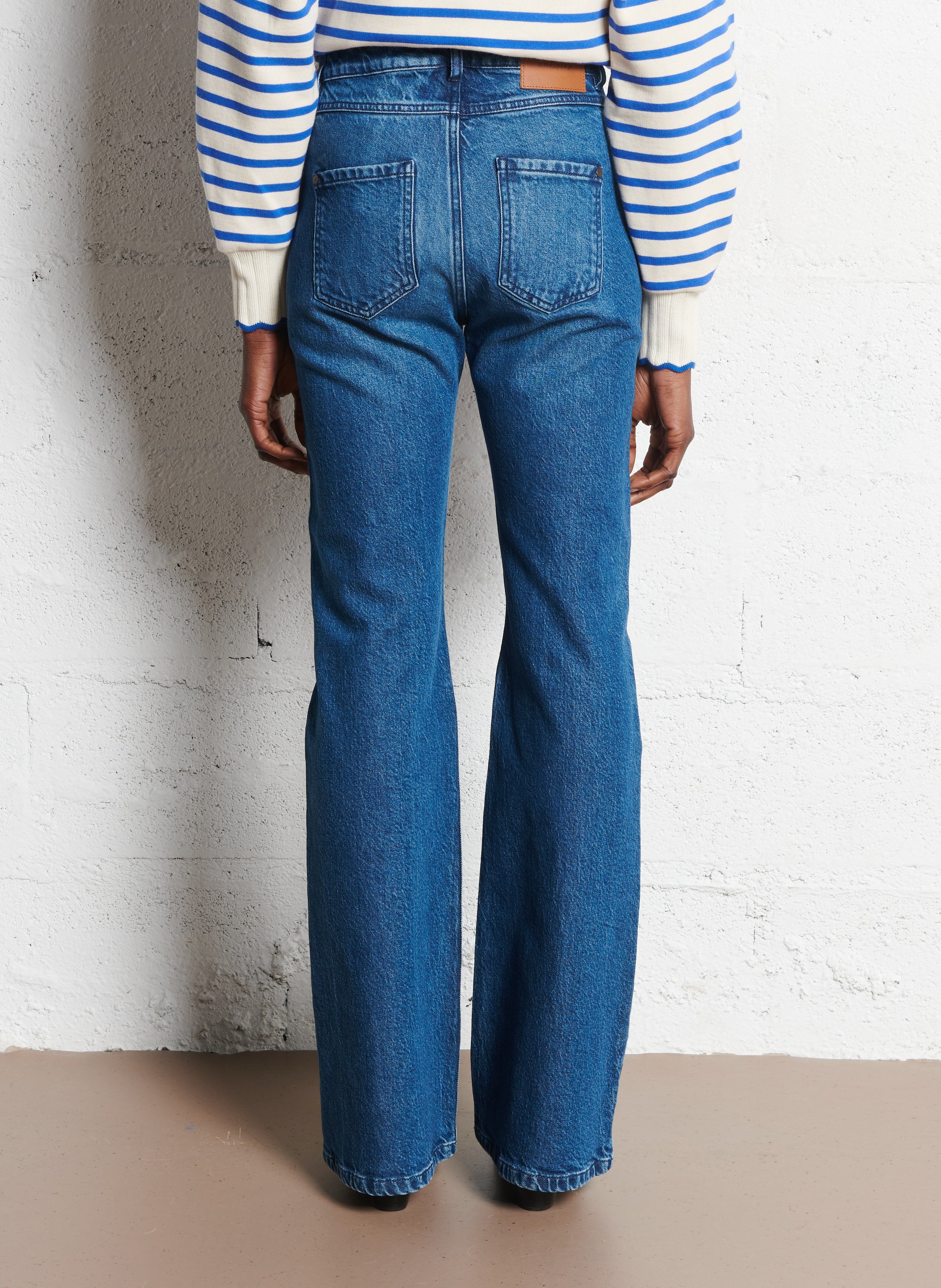 Jean évasé en coton mélangé ONE STEP Bleu