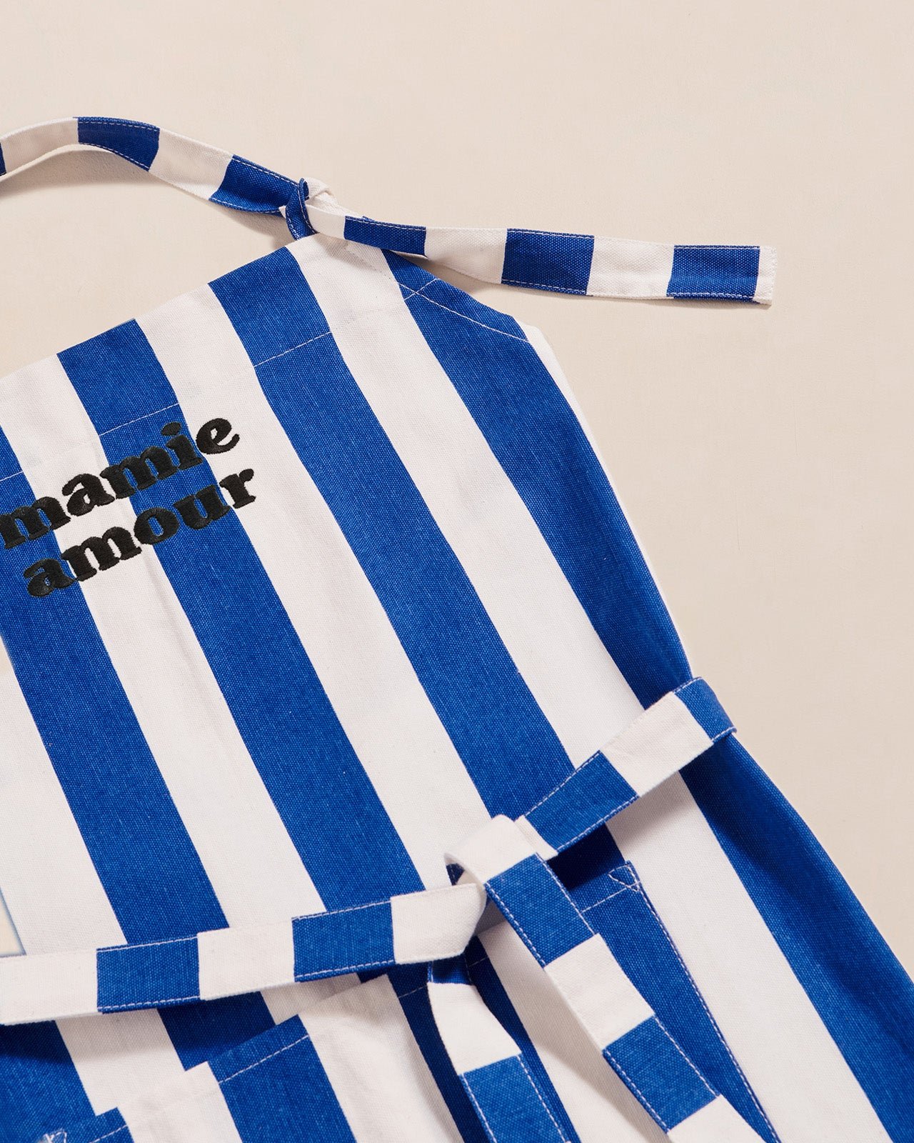Le tablier mamie amour à rayures en coton EMOI EMOI Bleu