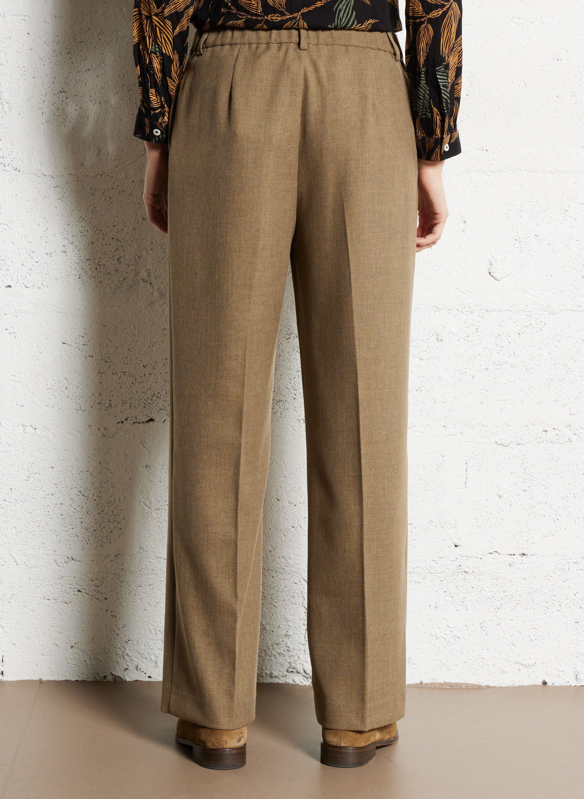 Pantalon droit taille mi-haute NICE THINGS Beige