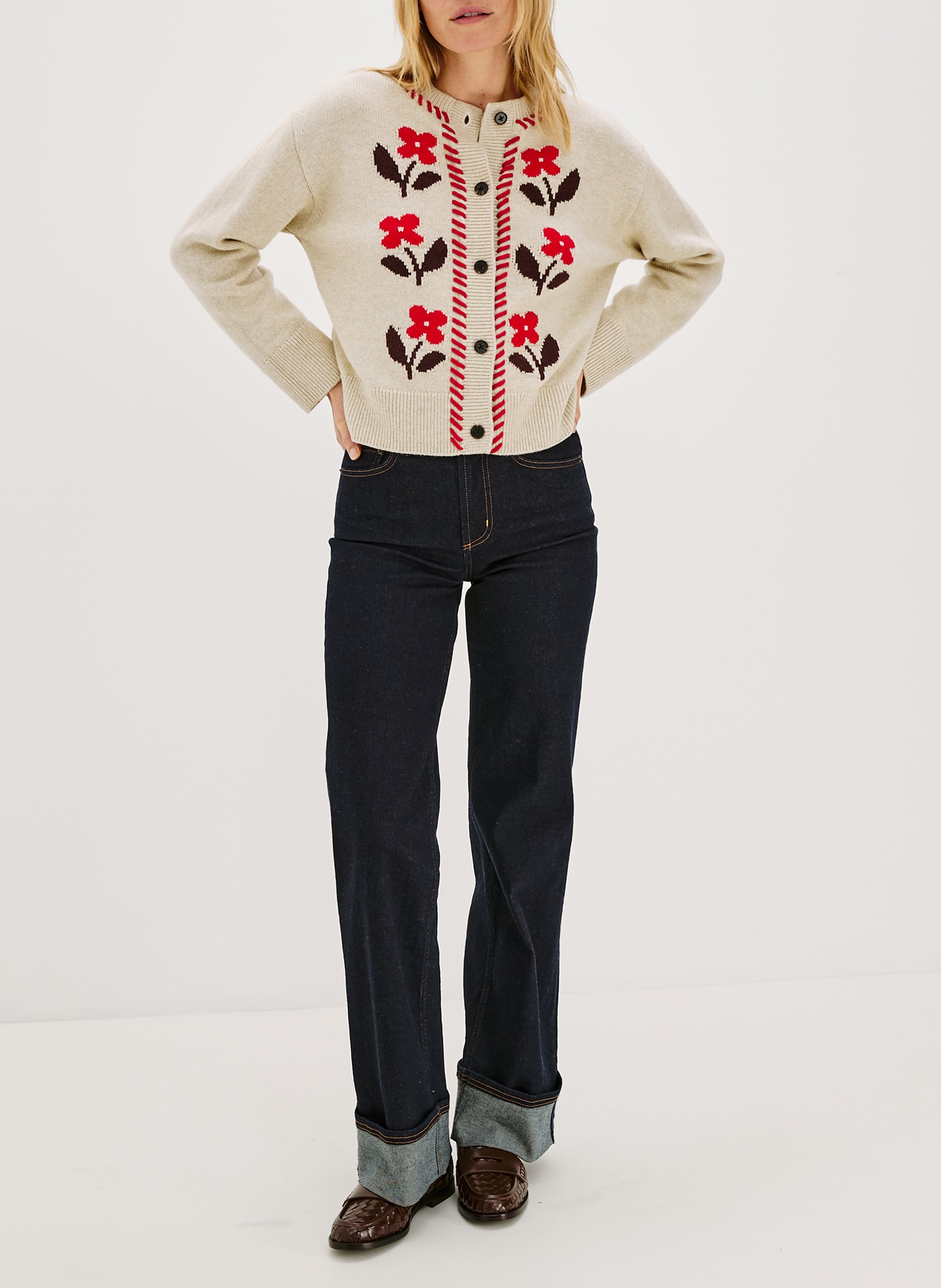 Gilet droit col rond RAILS Multicolore