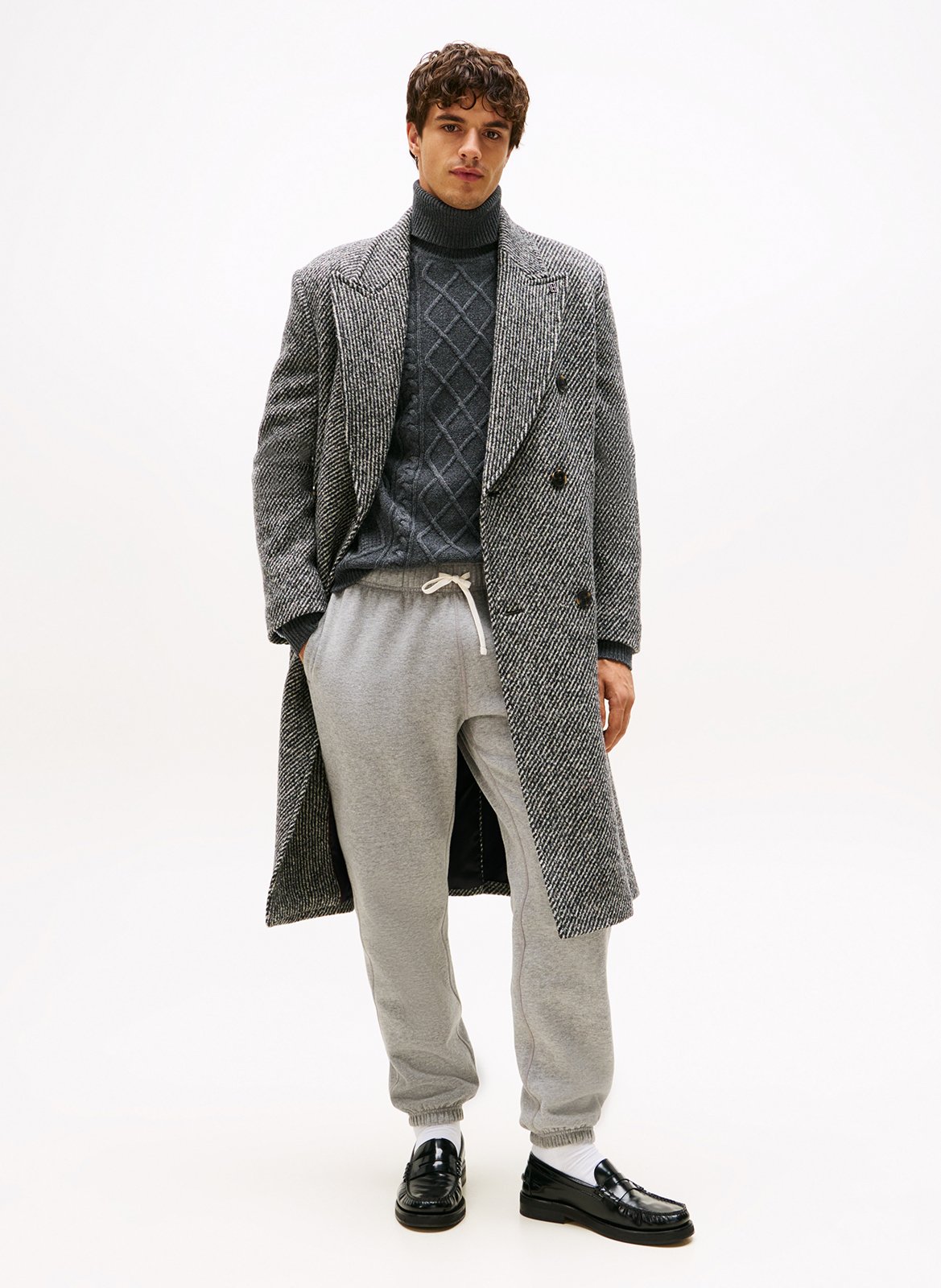 Jogging en coton mélangé Gris