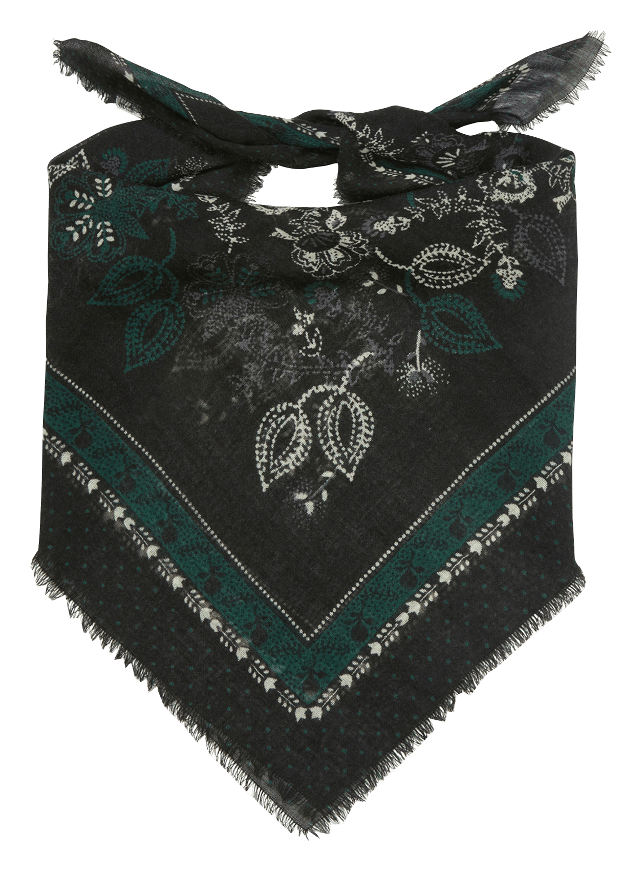 Wollschal mit quadratischem Muster BECKSONDERGAARD Schwarz