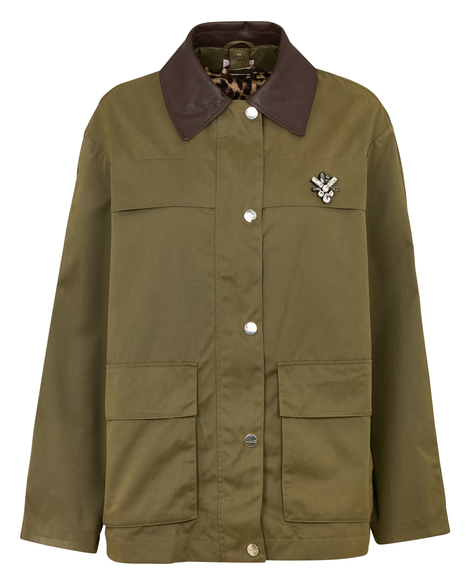 Manteau droit boutonné à col ciré LIU JO Violet