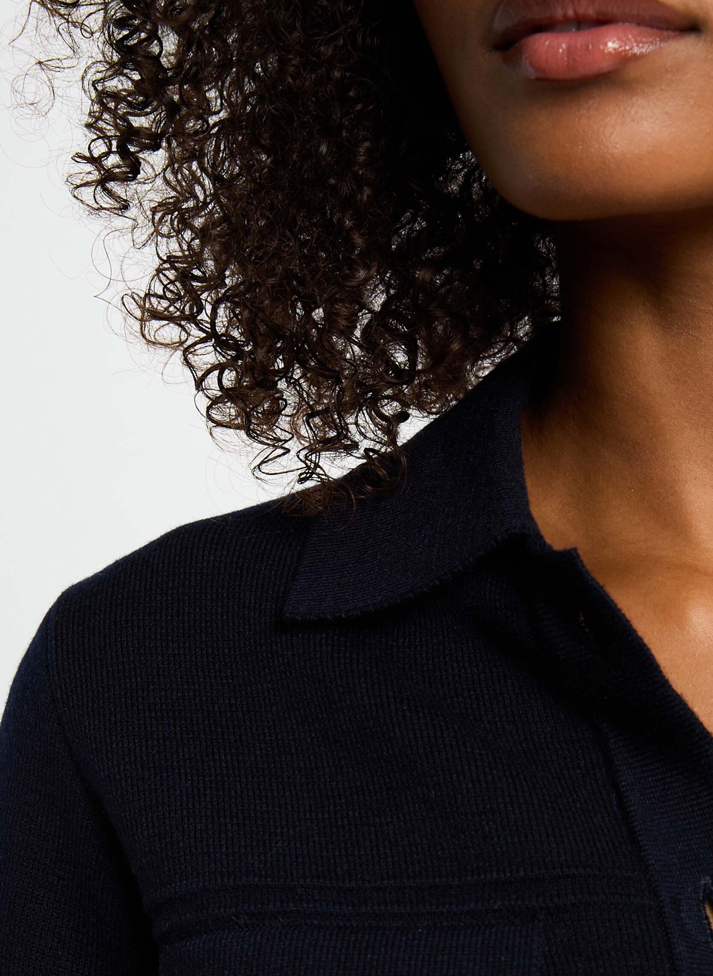 Strickjacke mit klassischem Kragen MORGAN Blau