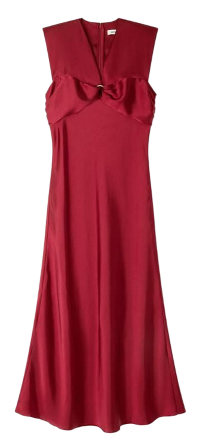 Robe longue cintrée satinée SANDRO Rouge