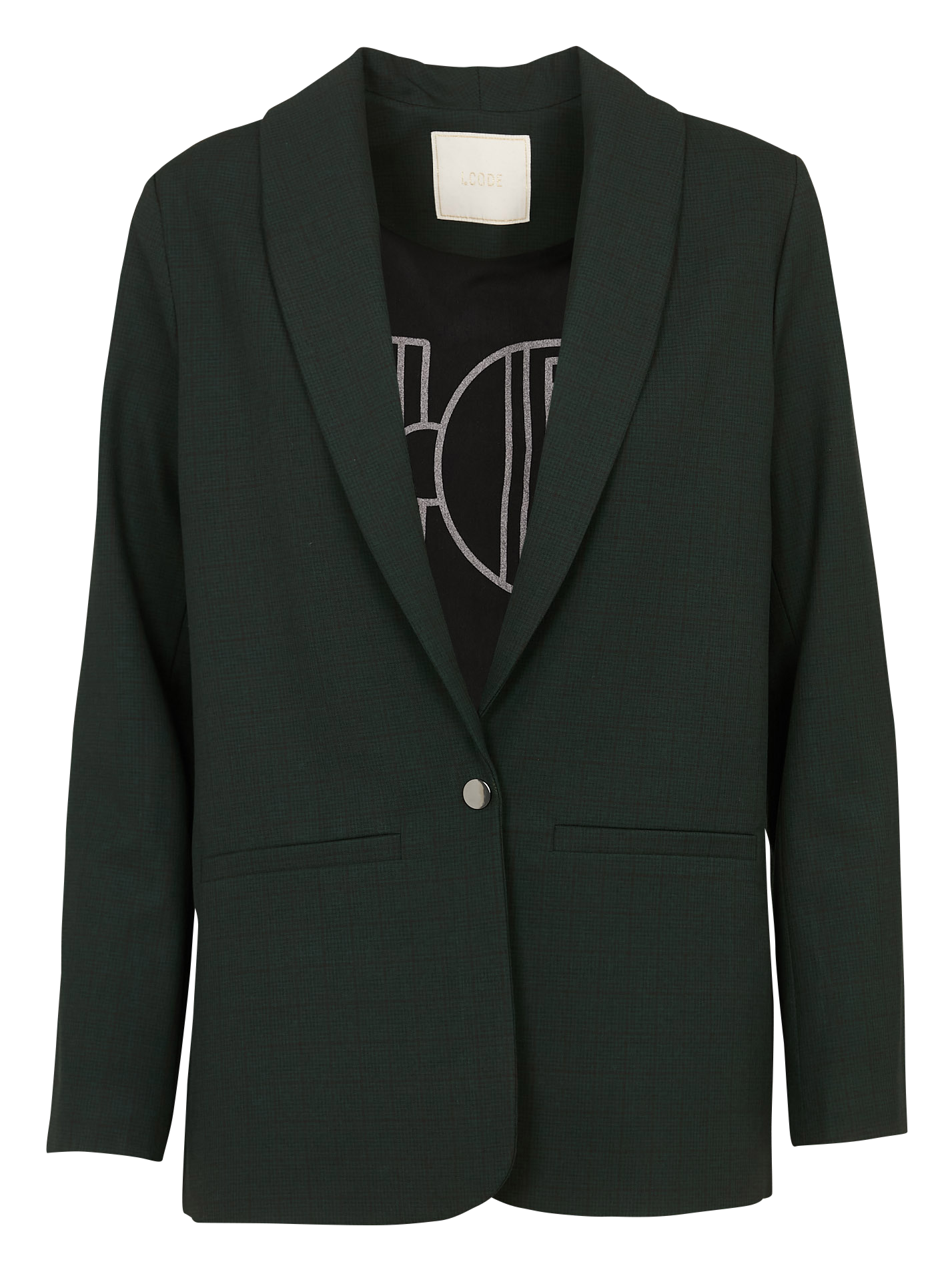 Cotton-blend cardigan with tailored collar I CODE Green