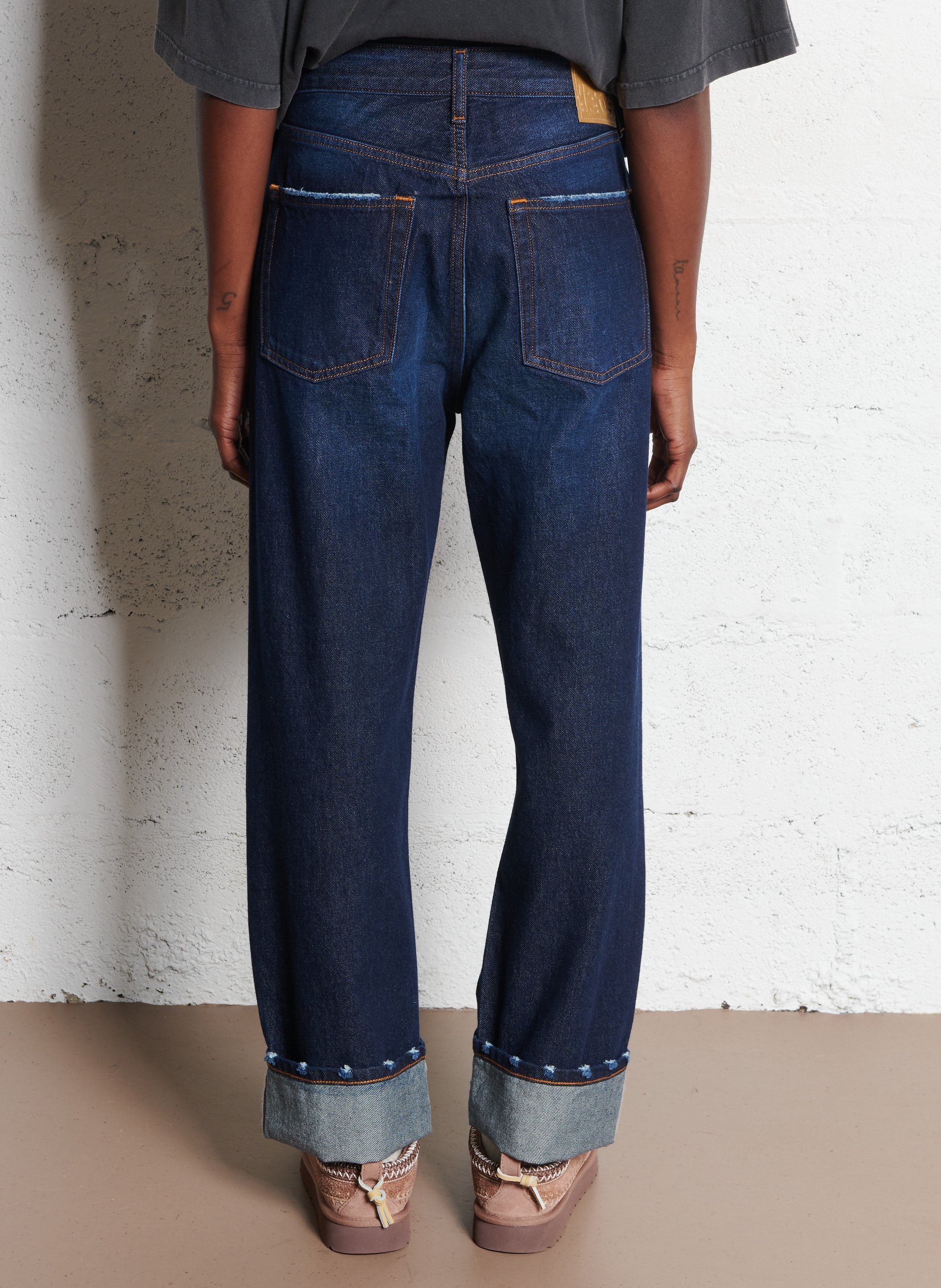 Jean droit en denim de coton BELLEROSE Jean brut