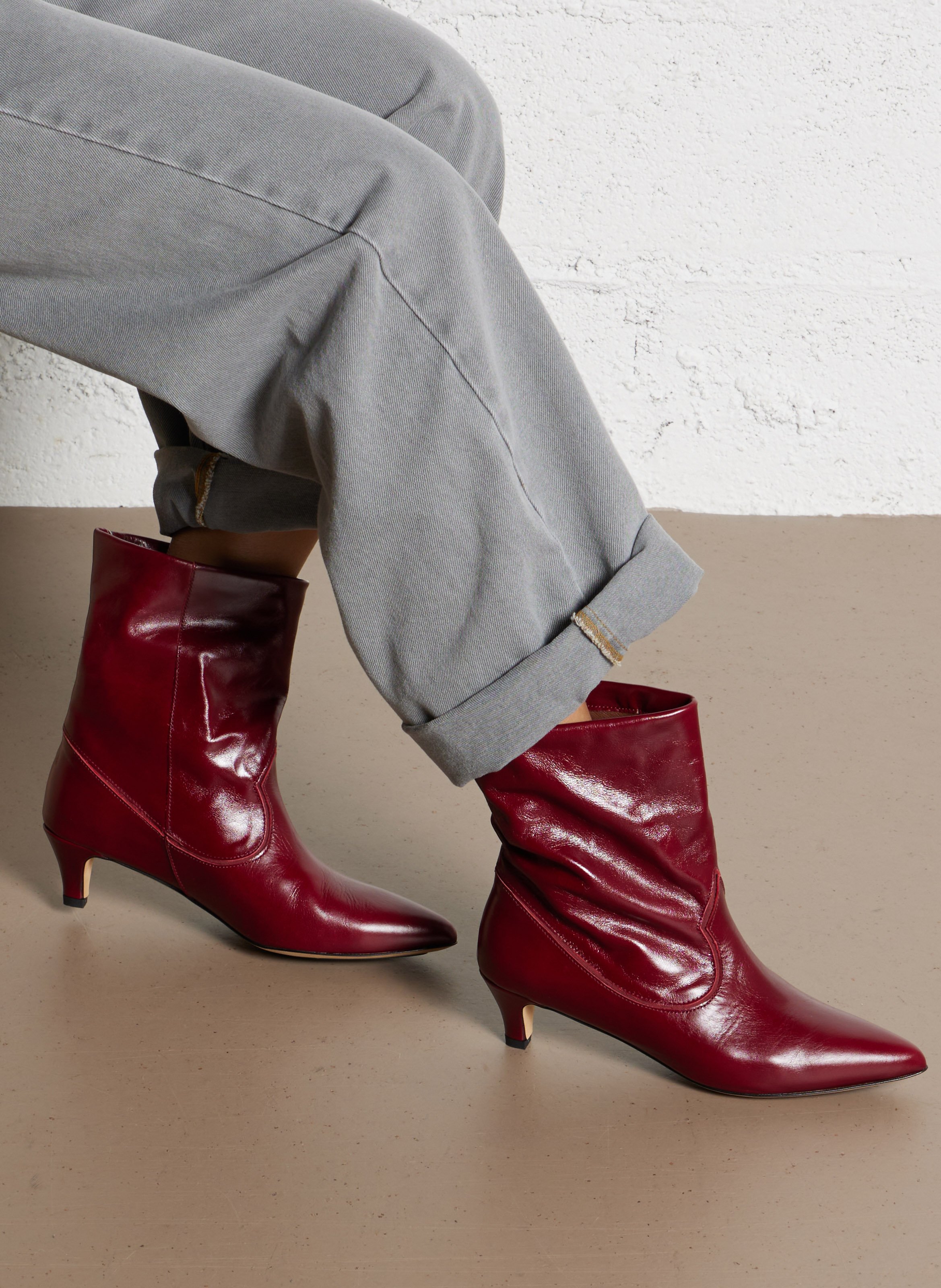Bottines en cuir ANONYMOUS COPENHAGEN Rouge