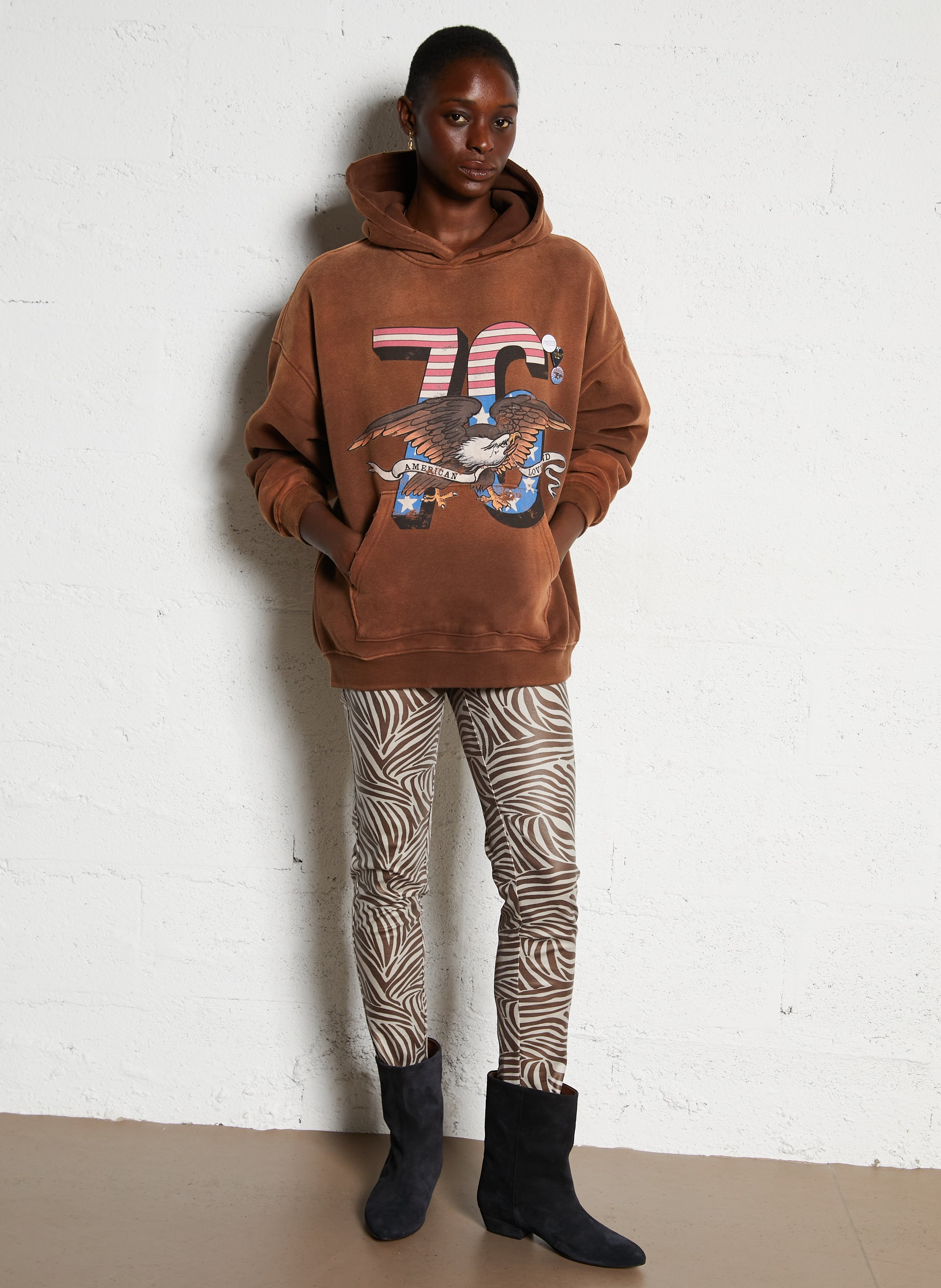 Cotton-mix round-neck sweatshirt NEWTONE Brown