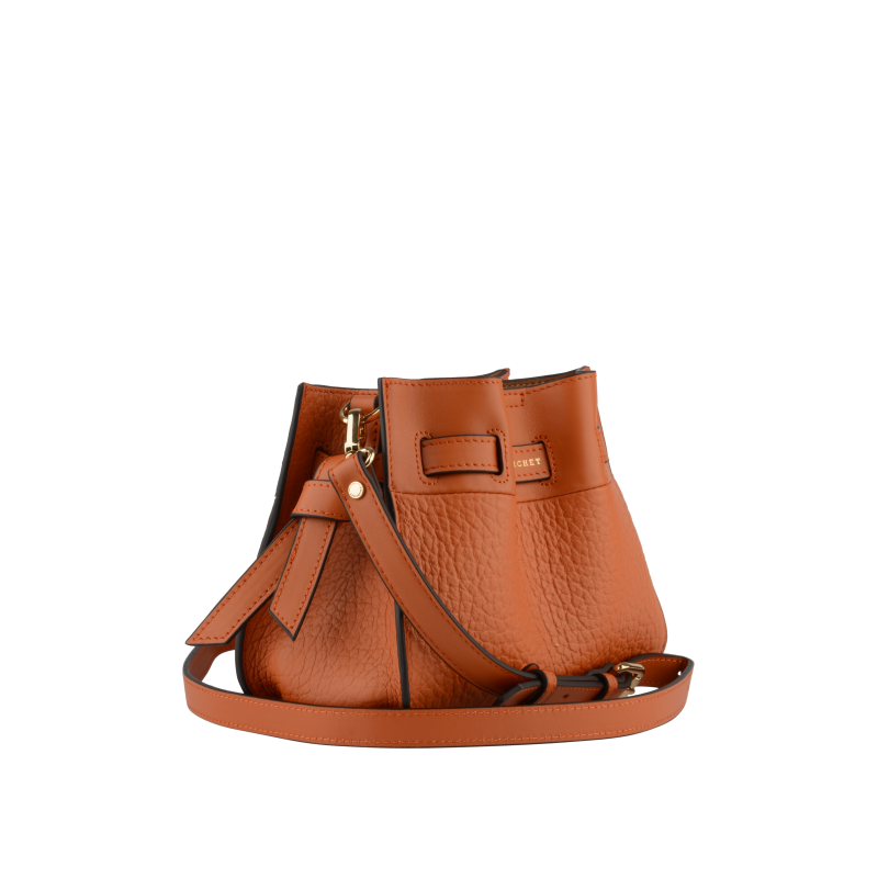 Shoulder bag - cowhide leather POURCHET Orange