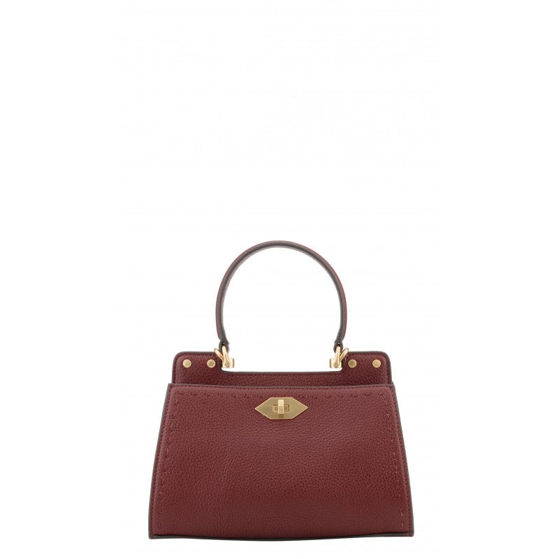 Handbag - cowhide leather POURCHET Red