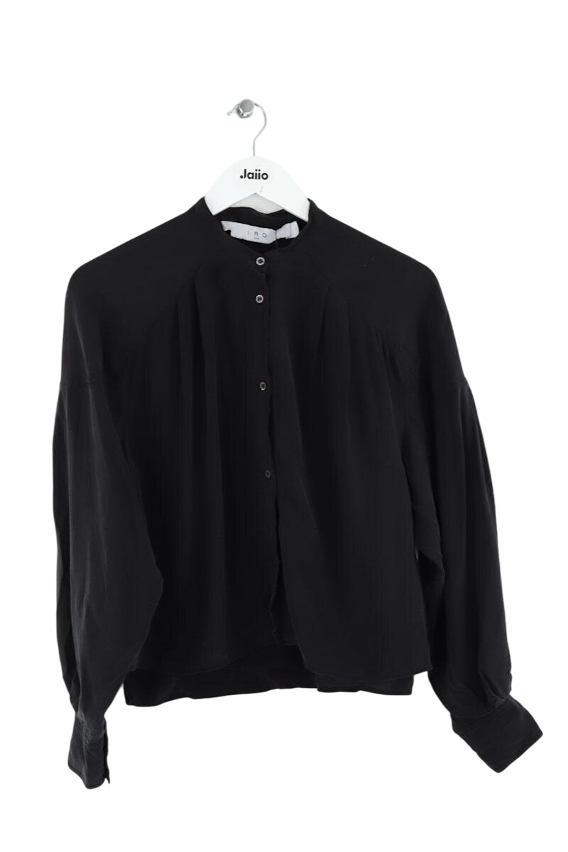 Printed silk satin classic-collar shirt IRO - Seconde Main Black