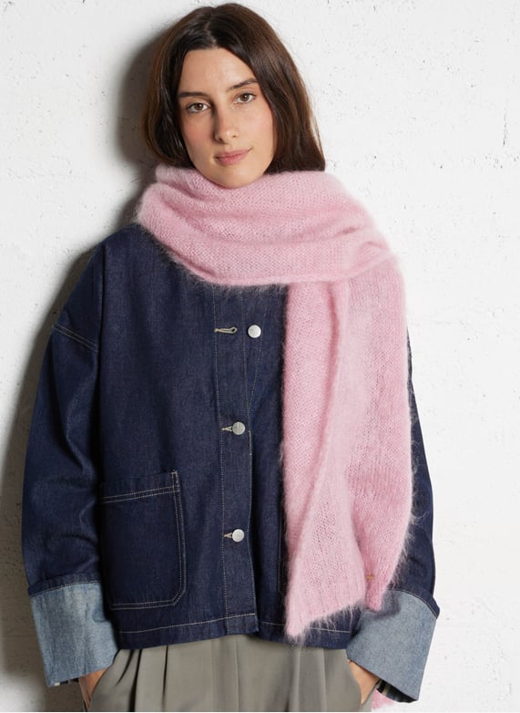 Echarpe unie en laine mélangée Charlette Pommette Des petits hauts