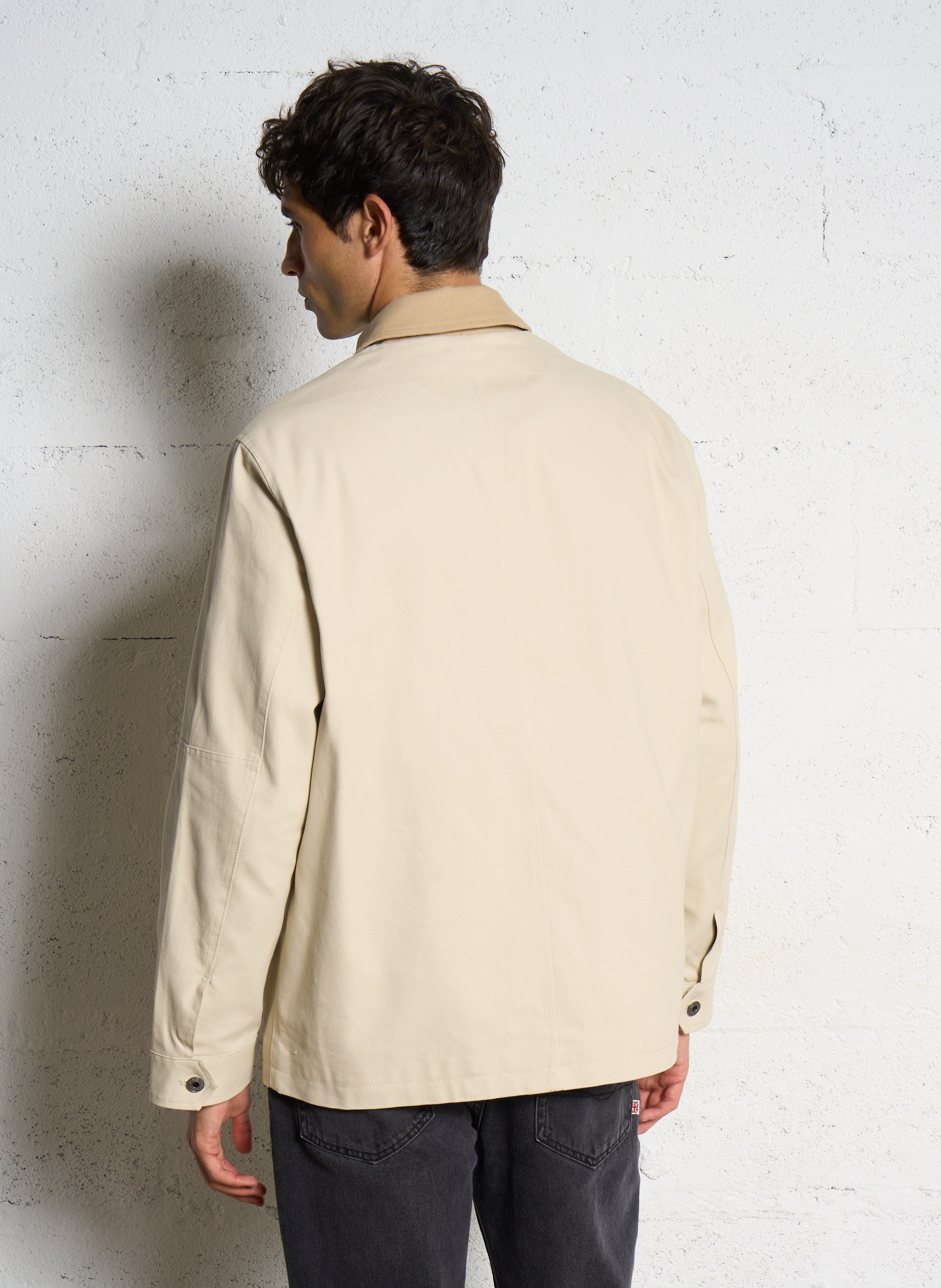 Veste droite col classique en coton PEPE JEANS Beige