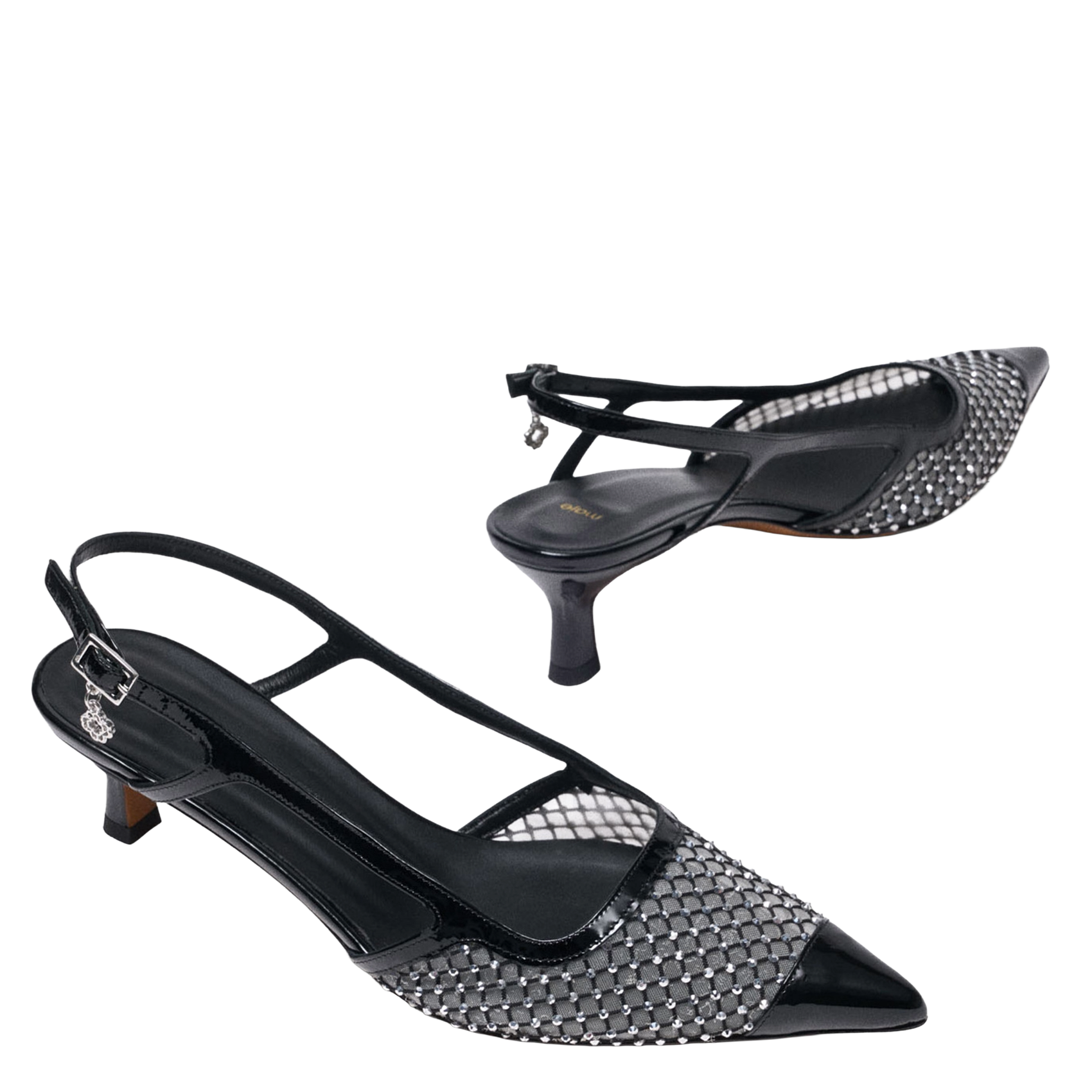 Slingbacks effet cuir MAJE Noir