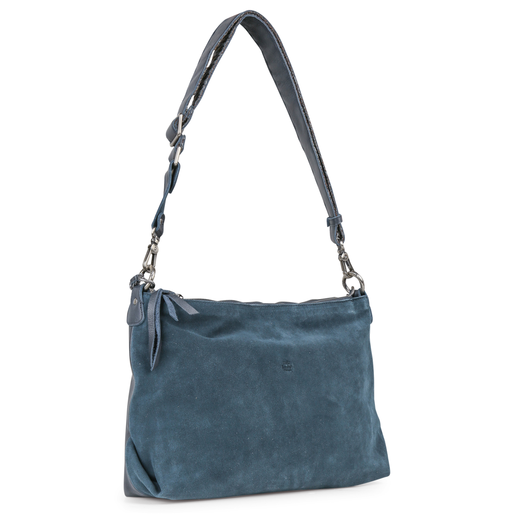 Bowlingtas van nerfleer met rits MILA LOUISE Blauw